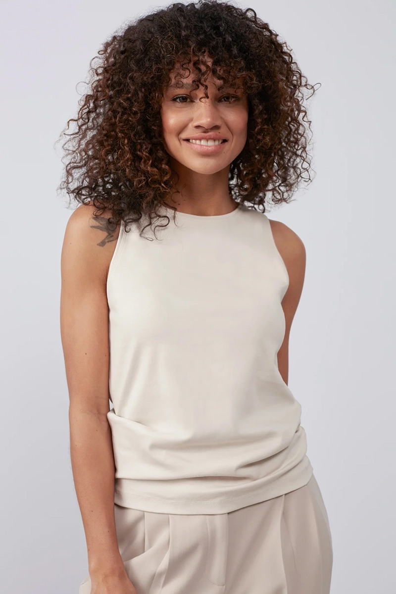 Yaya halter top bruin/beige-1 2
