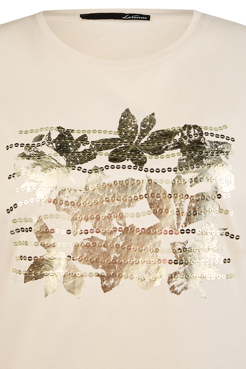 Dames t-shirt korte mouw ecru