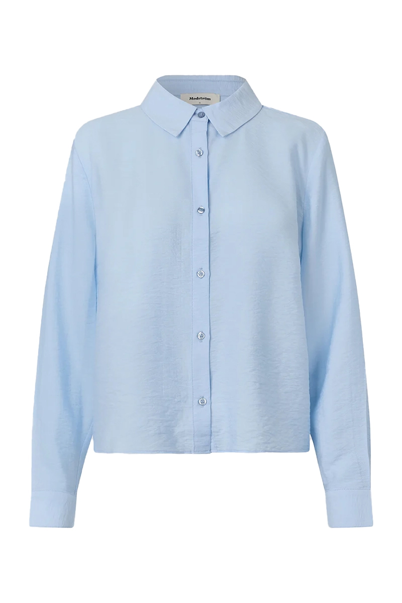 Dames blouse lange mouw blauw