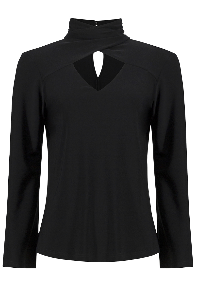 Dames blouse lange mouw zwart