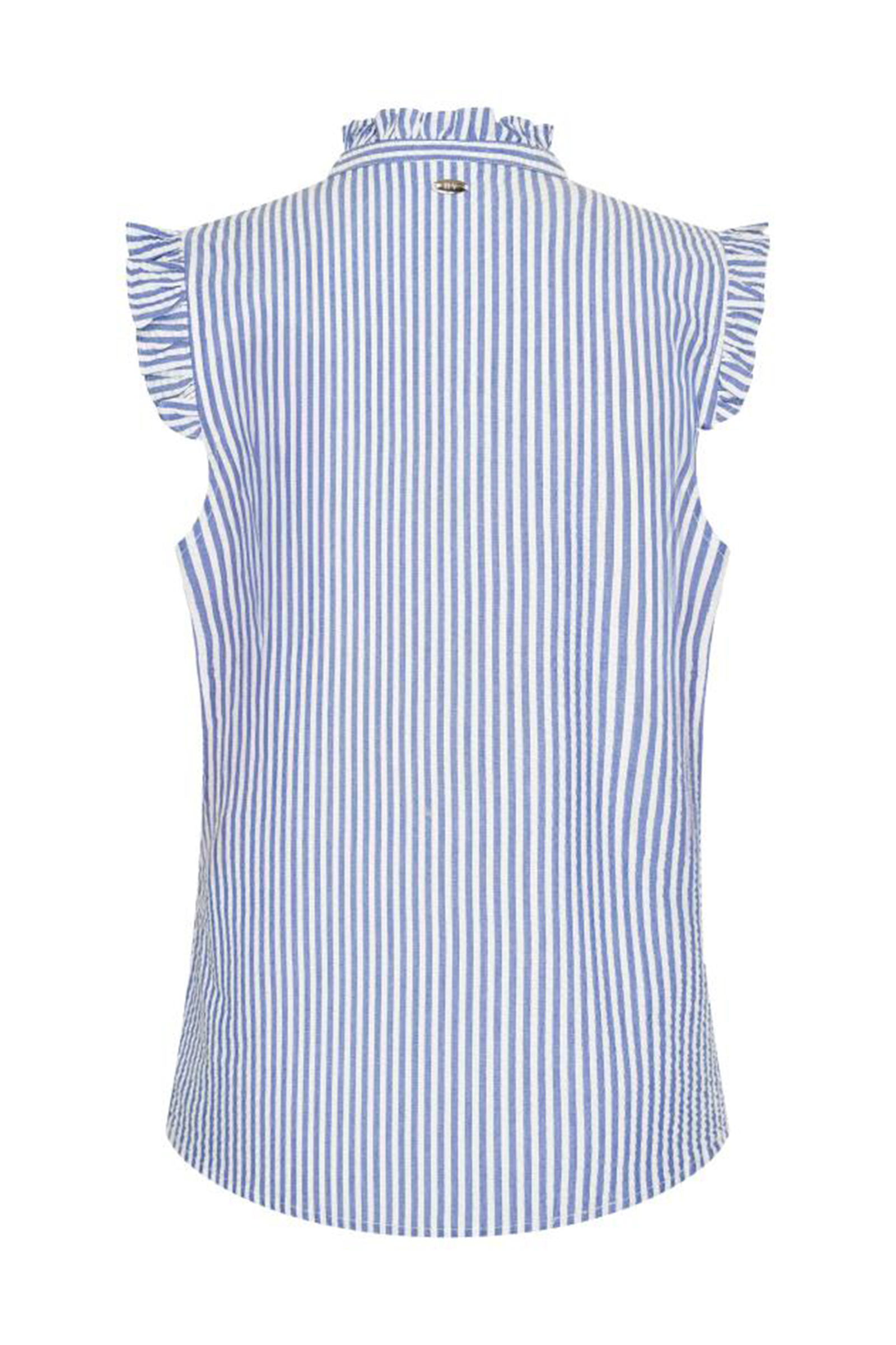 Dames blouse lange mouw blauw