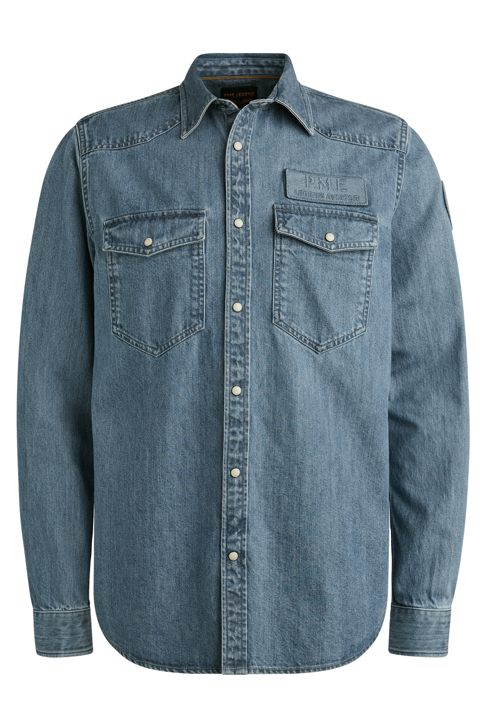 Heren overhemd lm casual blauw