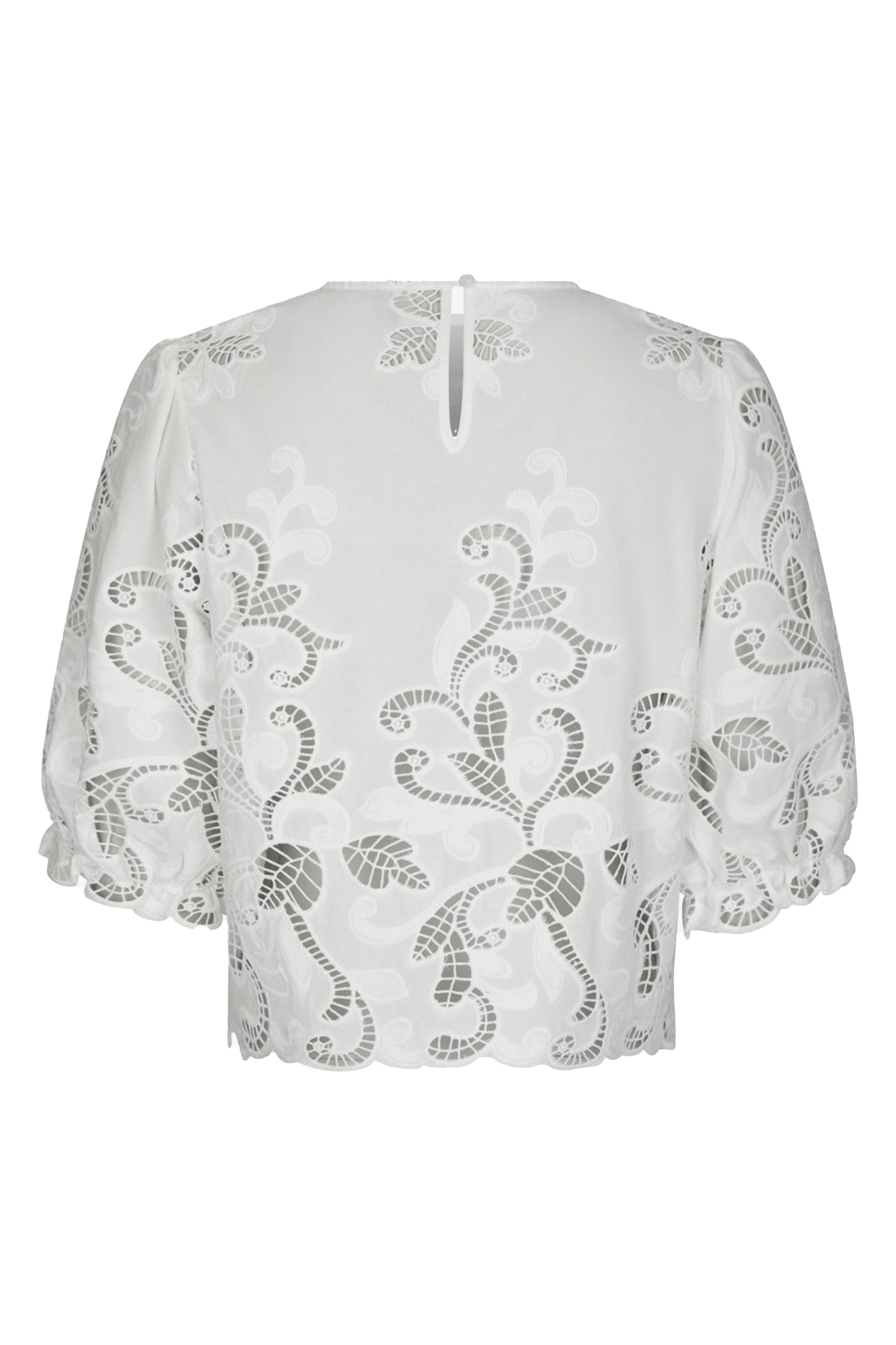 Dames blouse korte mouw wit