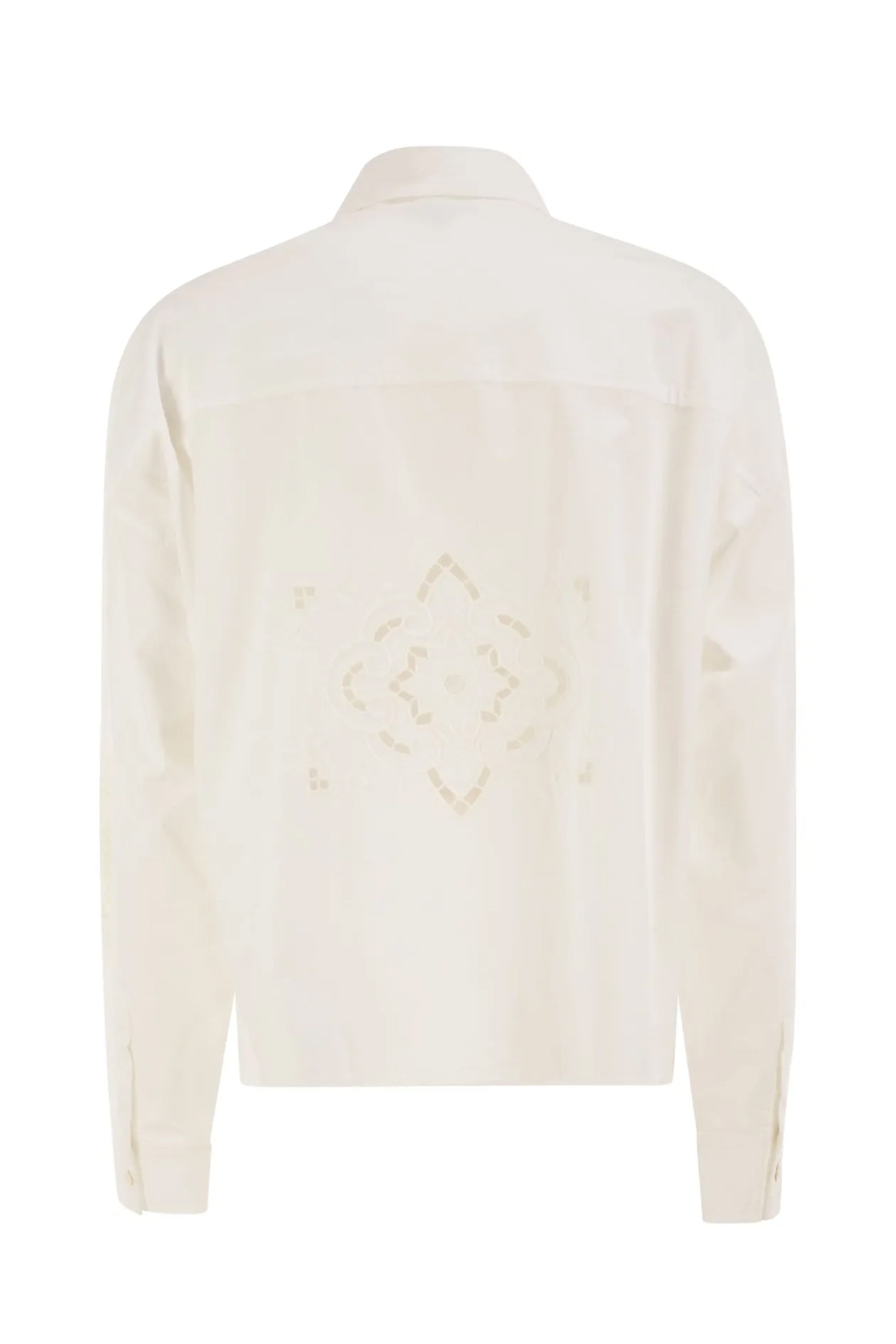 Dames blouse lange mouw wit