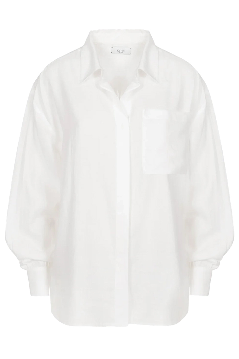 Dames blouse lange mouw wit