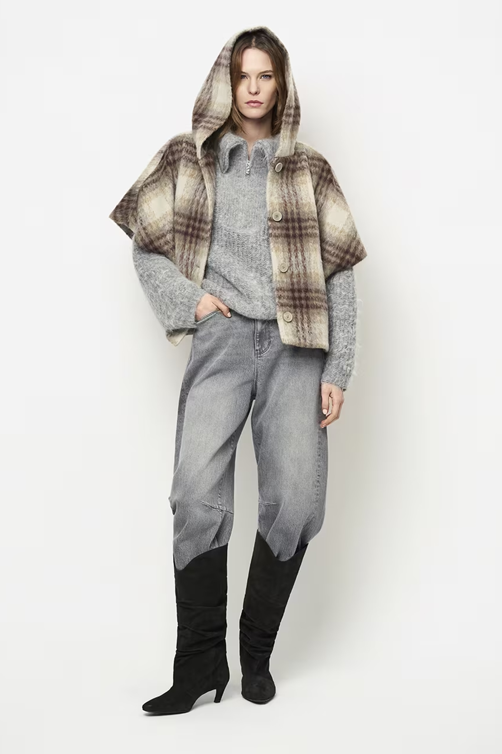 Dames jeans grijs
