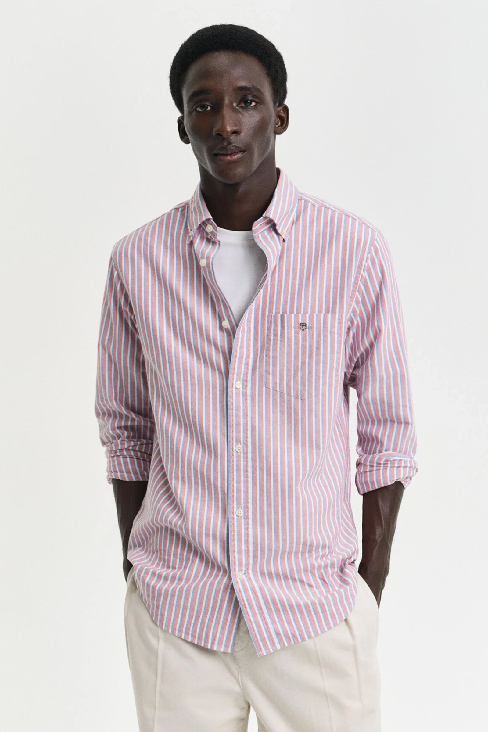 Gant REG CLASSIC OXFORD STRIPE SHIRT Roze 2