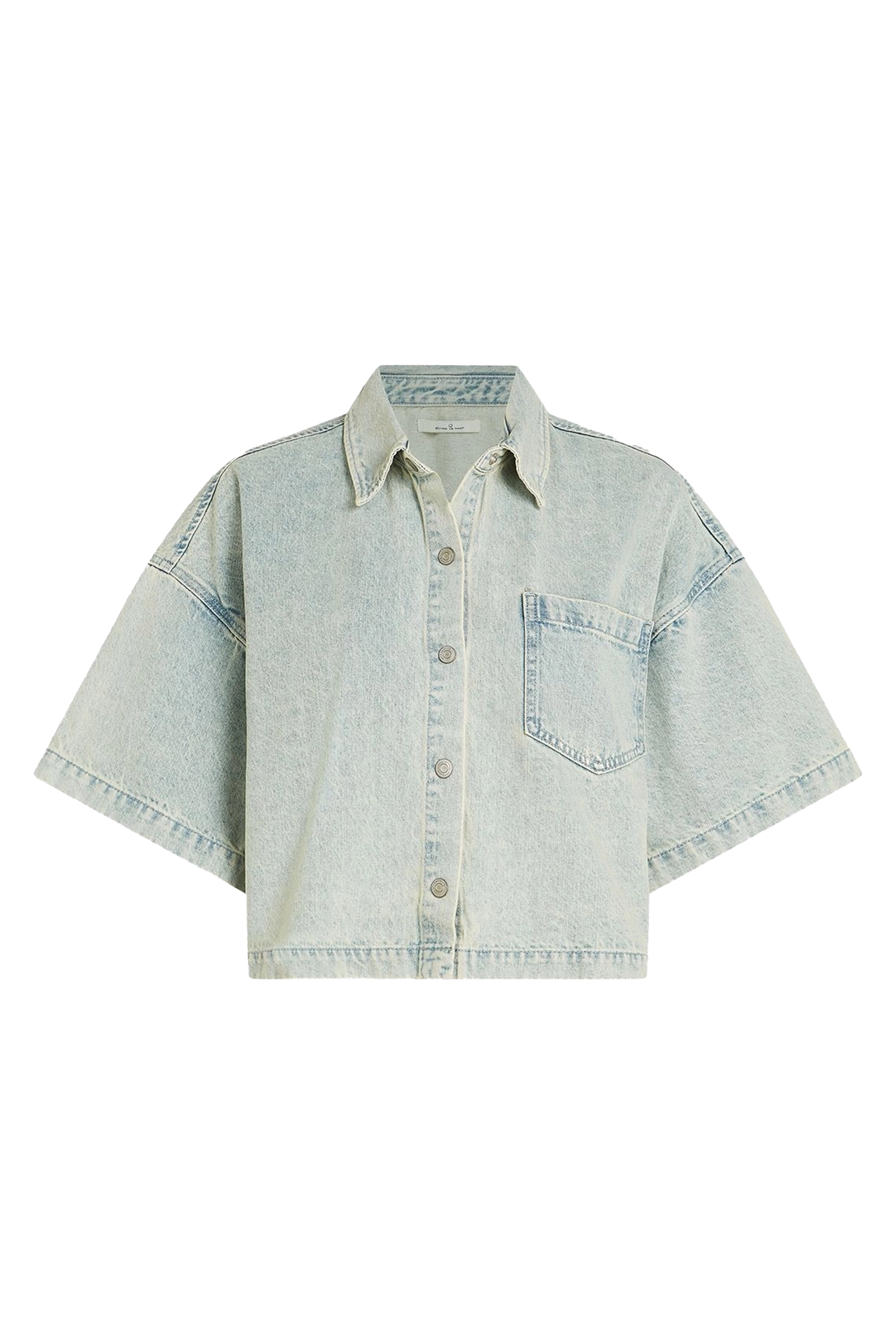 Dames blouse korte mouw blauw