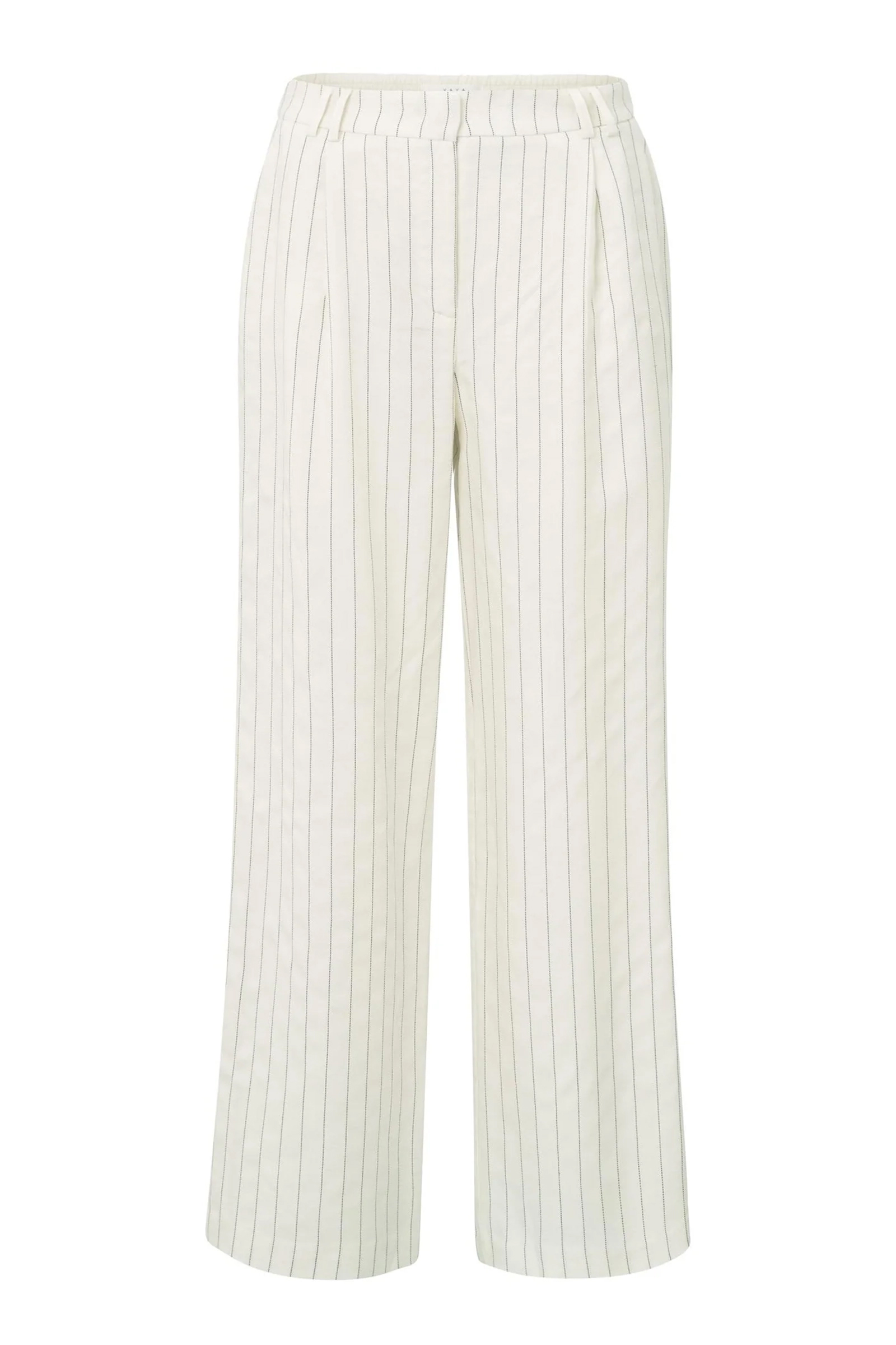 Yaya Linen mix wide leg trousers SAND LINEN BEIGE DESSIN 1