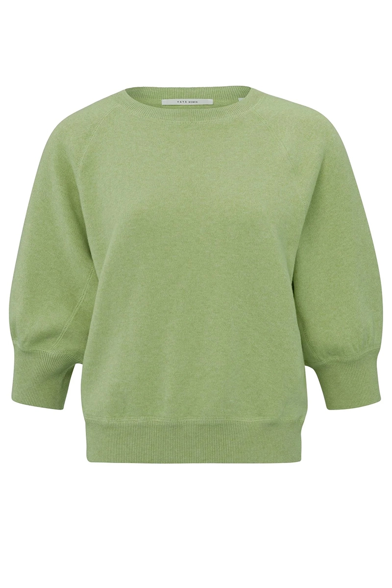 Yaya Sweater with raglan sleeves TENDRILL GREEN MELANGE 1