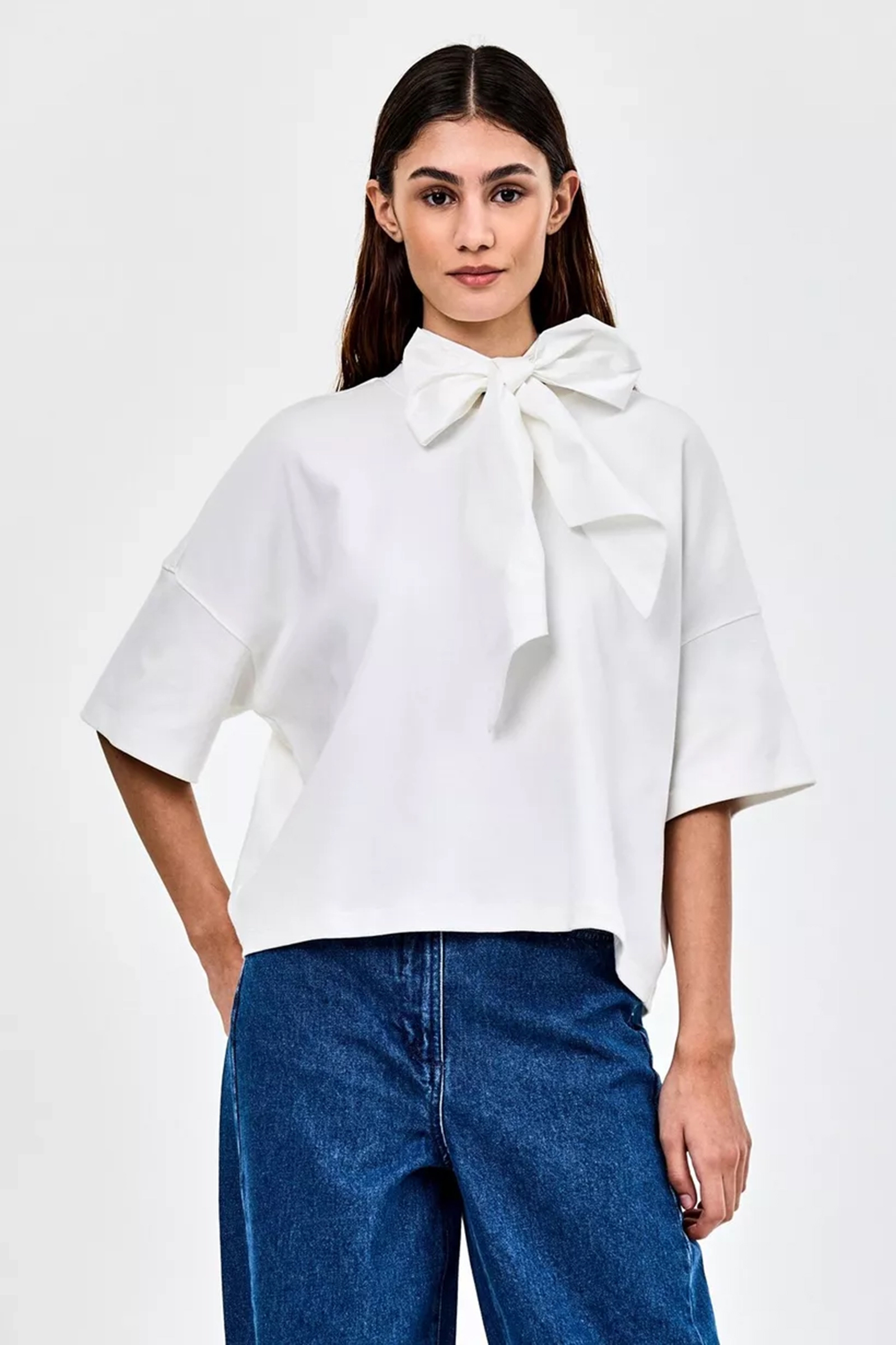 Dames t-shirt korte mouw ecru