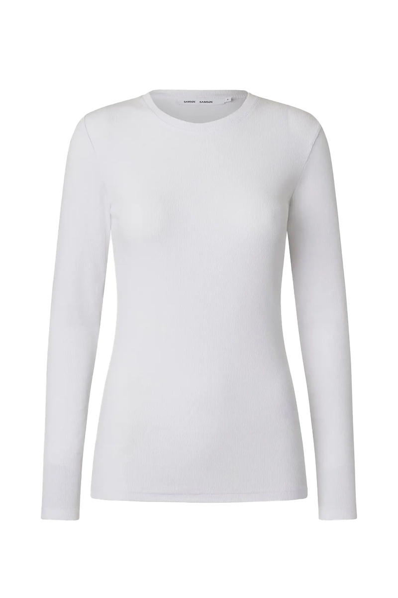 Dames t-shirt lange mouw wit