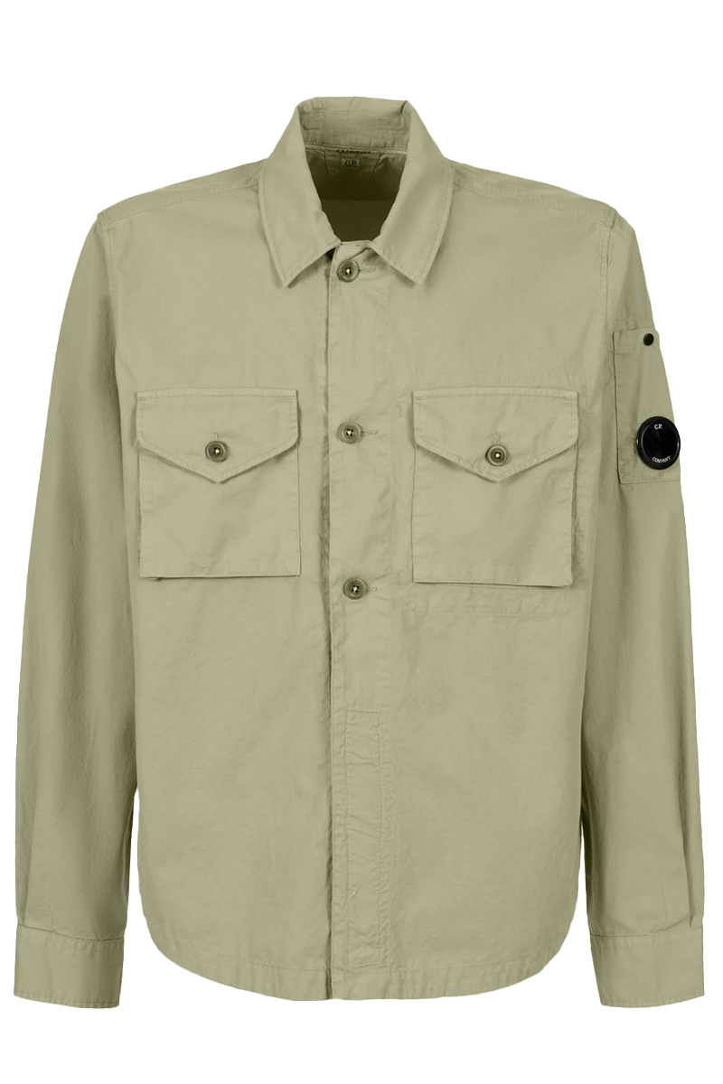 C.P. Company GABARDINE BUTTONED POCKETS SHIRT Grijs-1 1