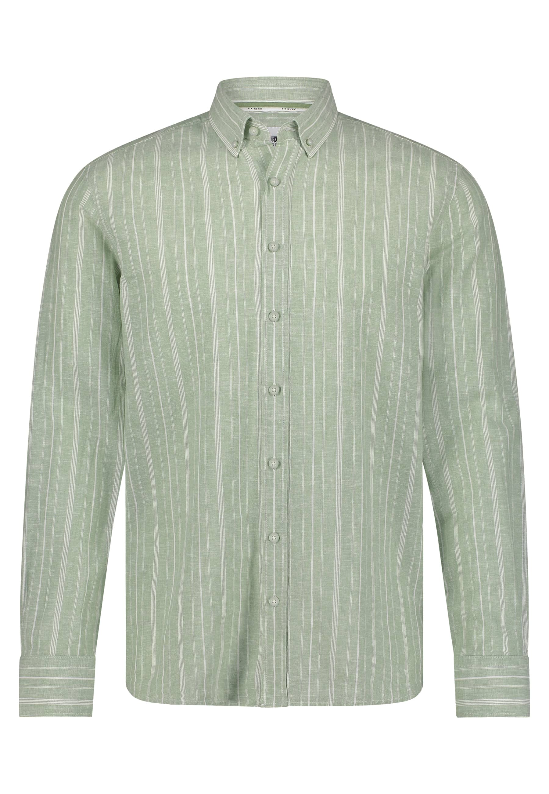State of Art Shirt LS Striped Y/D Groen-1 1