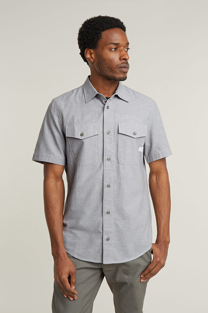 G-Star Marine slim shirt s\s Grijs-1 2