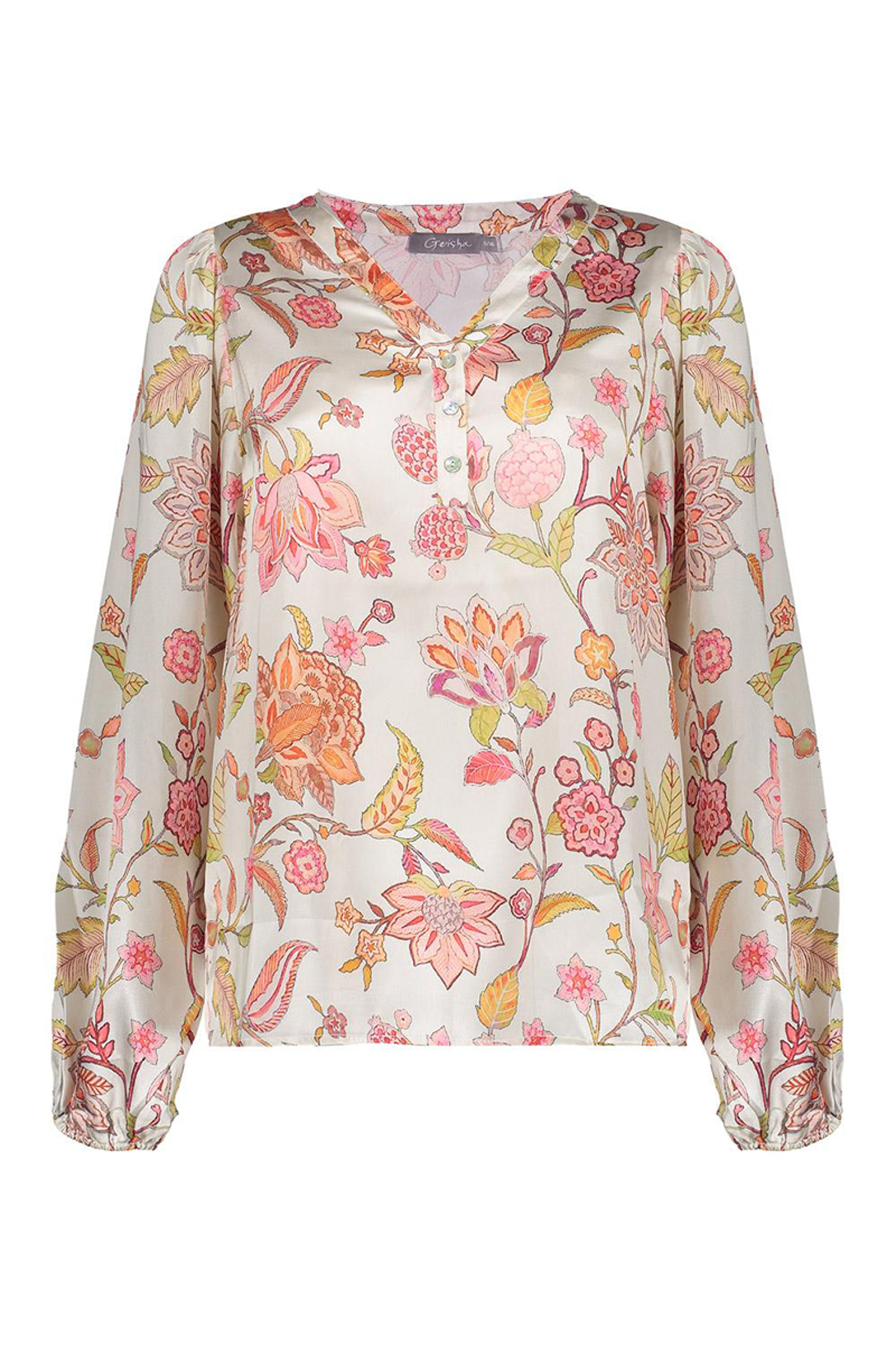 Dames blouse lange mouw rose