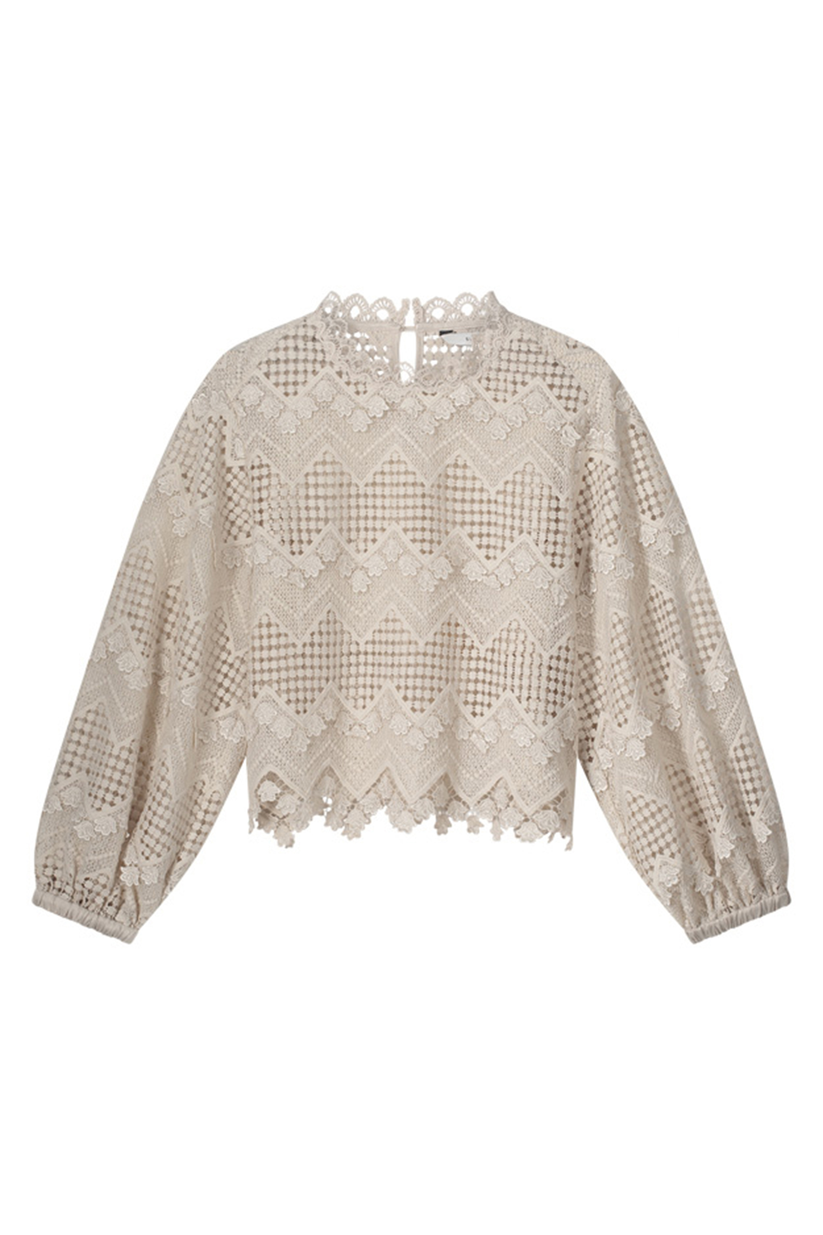 Dames blouse lange mouw bruin
