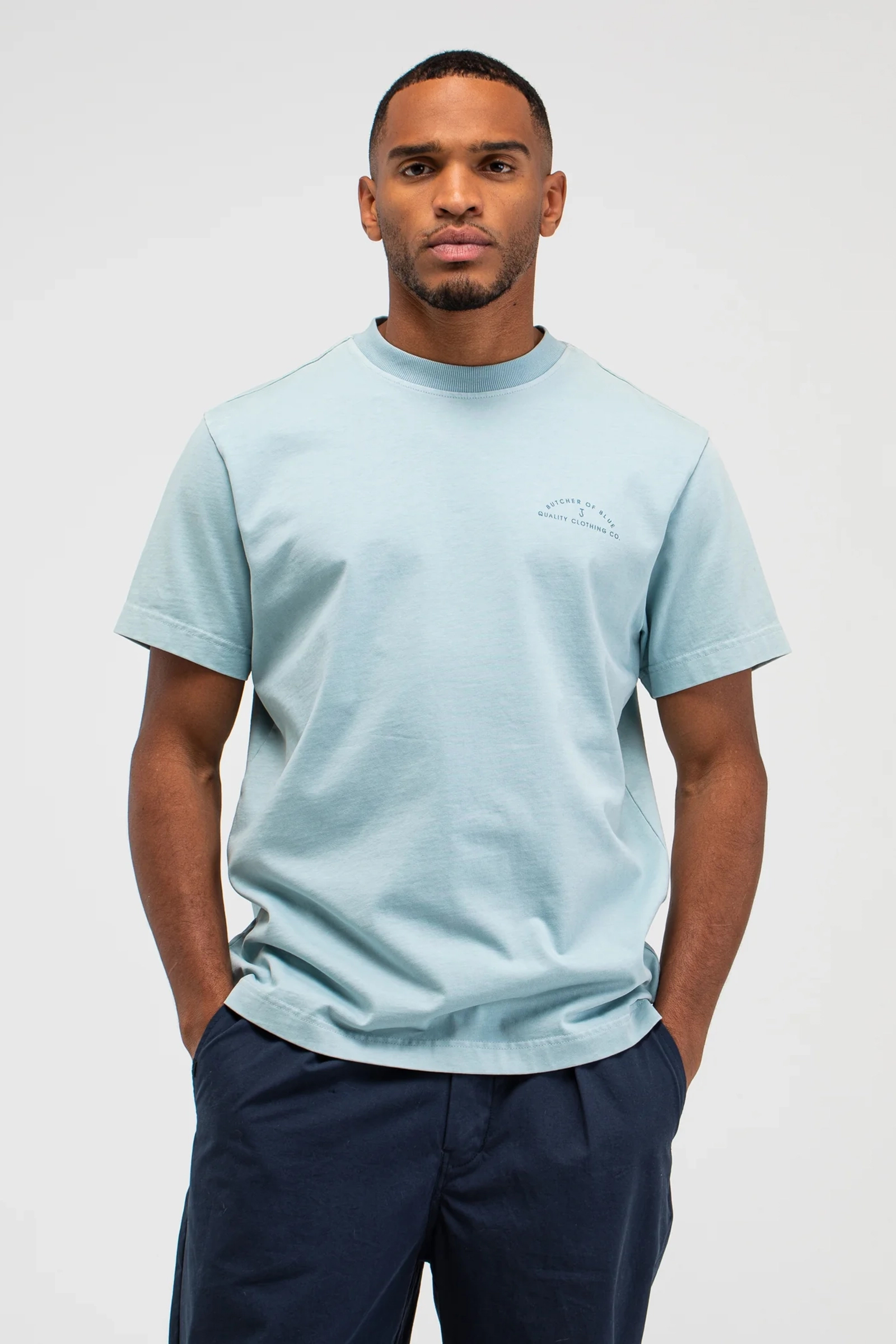 Heren t-shirt kortemouw blauw
