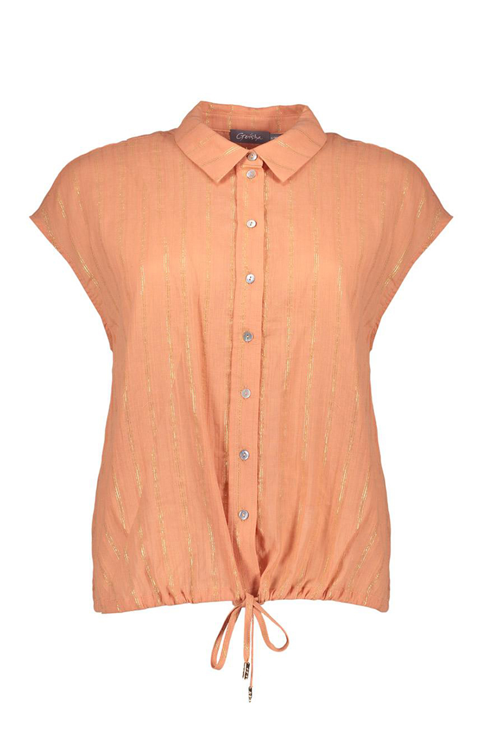 Dames blouse lange mouw oranje