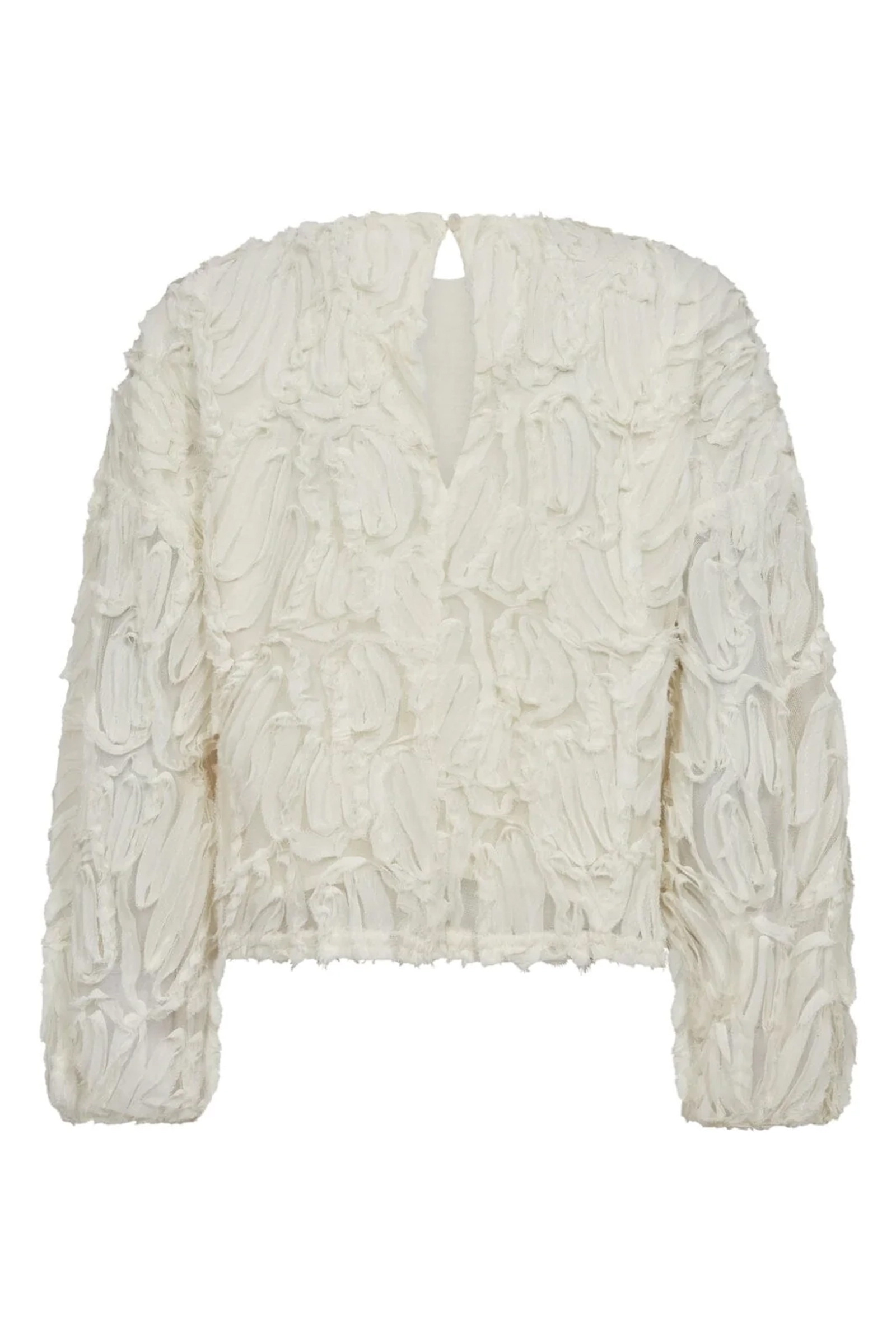 Dames blouse lange mouw ecru