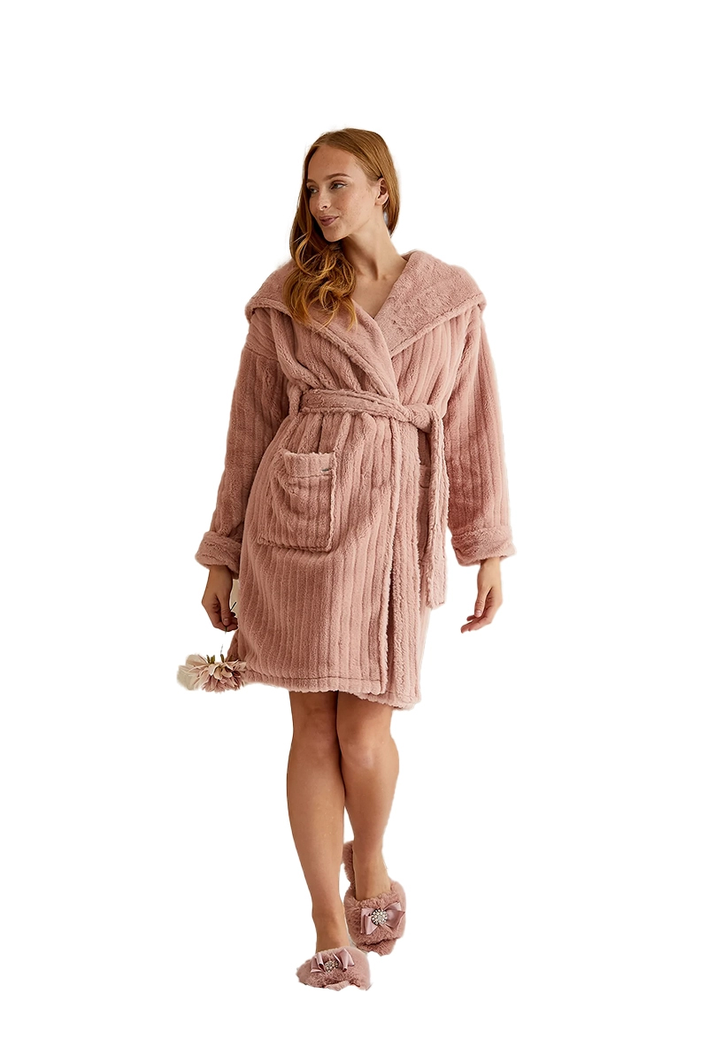 Nachtmode dames badjas rose