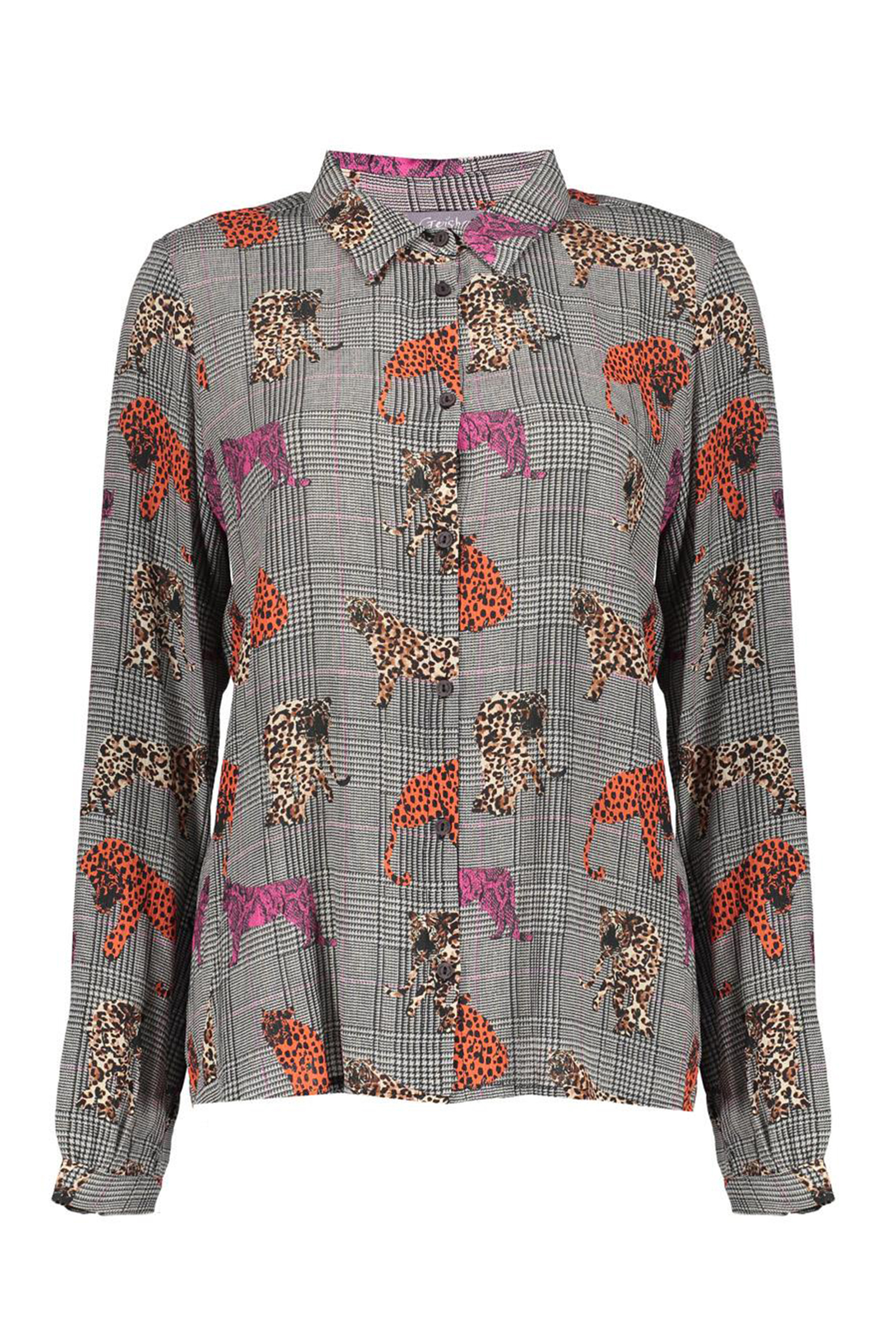 Dames blouse lange mouw rose