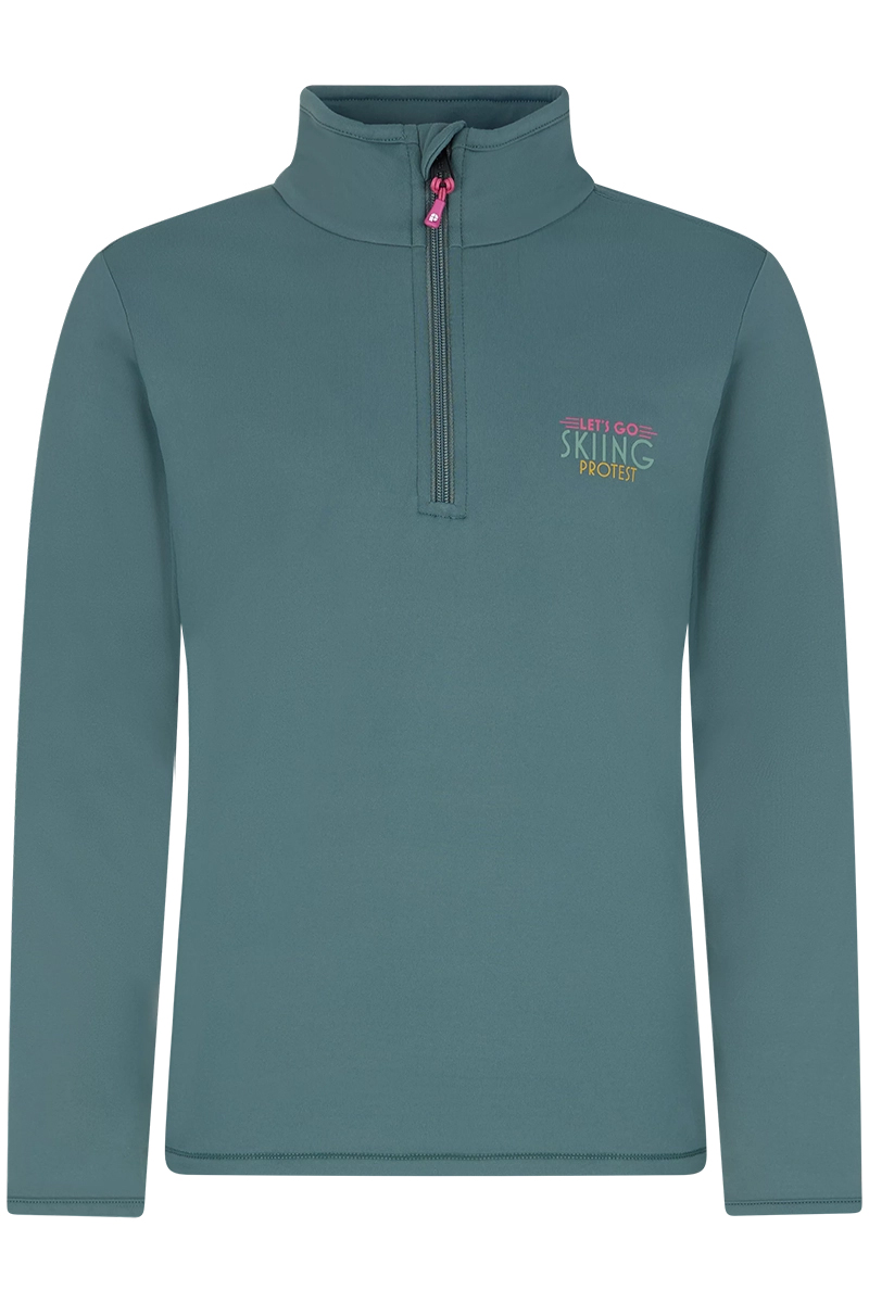 Wintersport meisjes pully+rits groen
