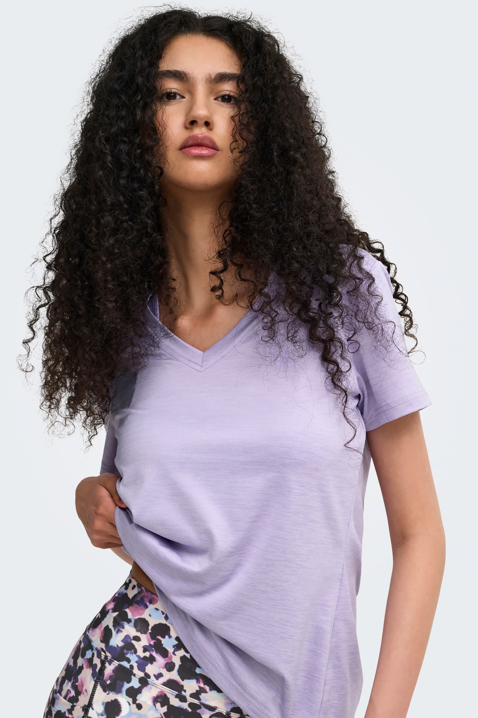 Fitness dames t-shirt km paars
