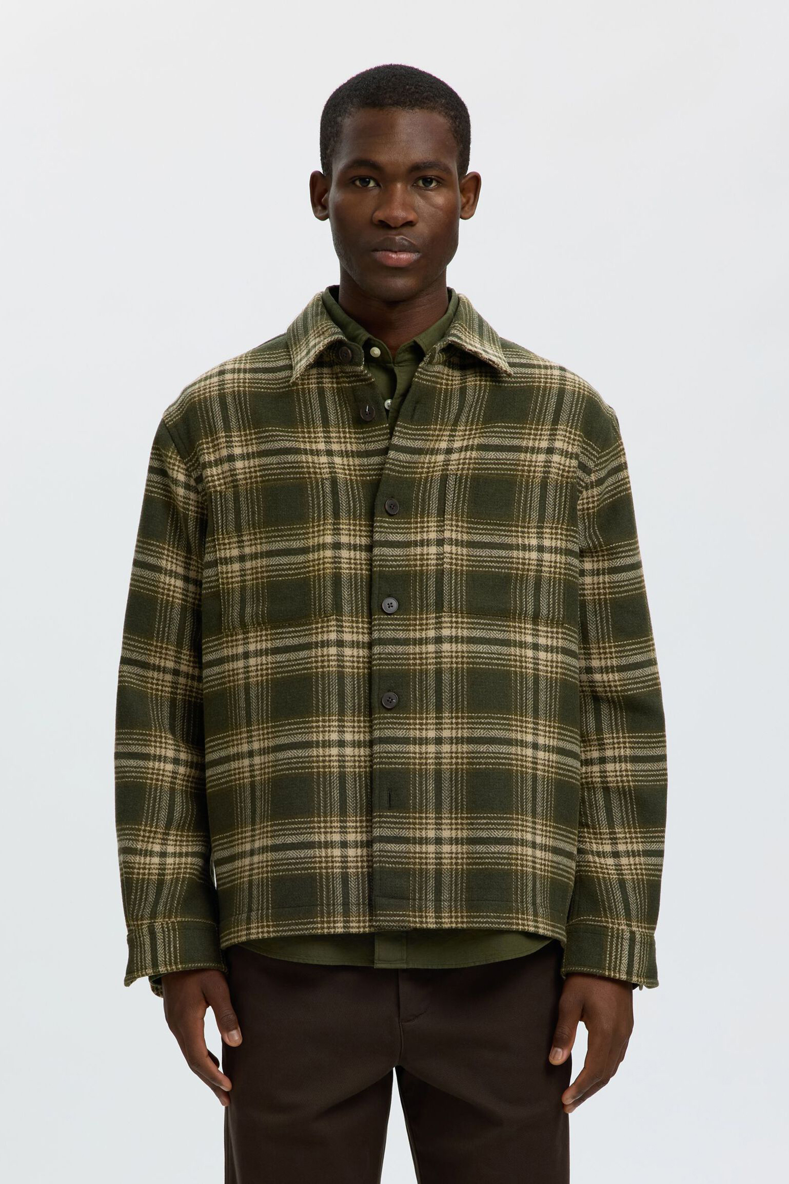 Heren overhemd lm casual groen