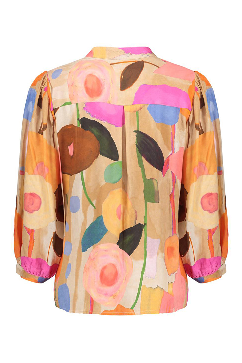 Dames blouse lange mouw ecru