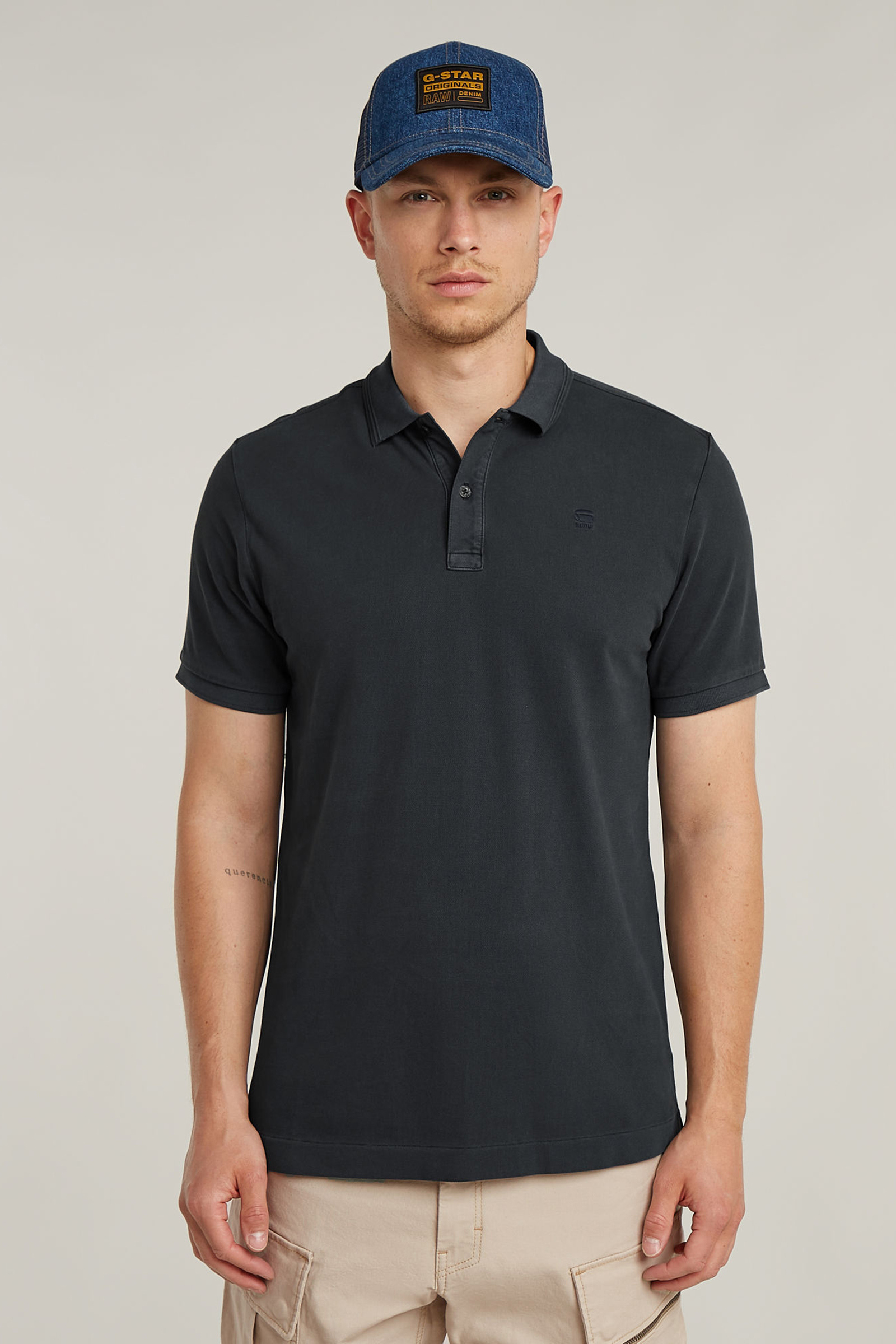 G-Star Dunda overdyed slim polo s\s Blauw-1 2