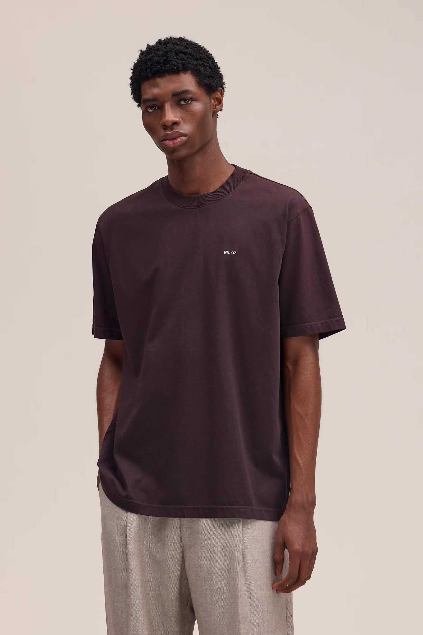 Heren t-shirt kortemouw bruin