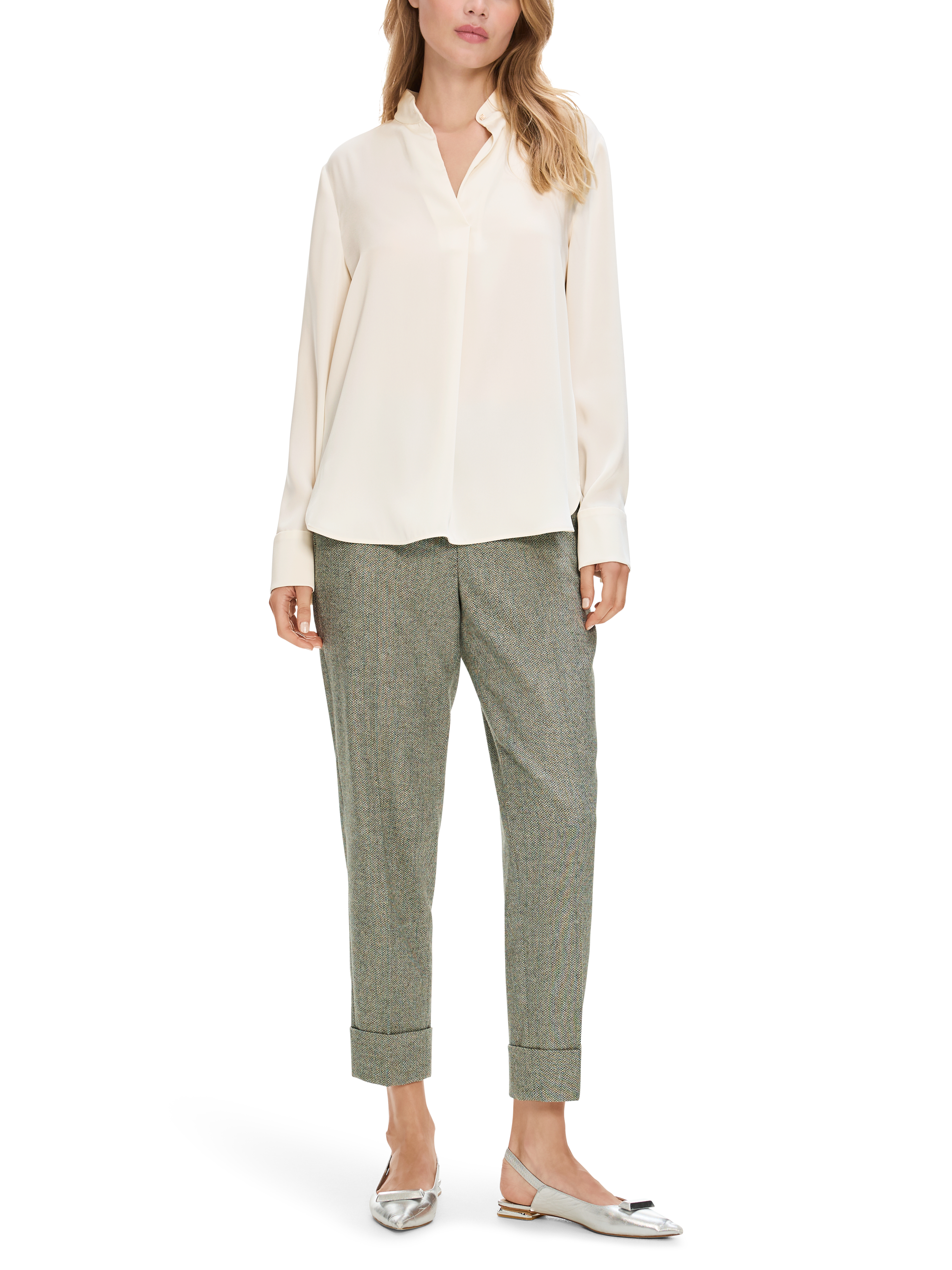 Dames blouse lange mouw ecru
