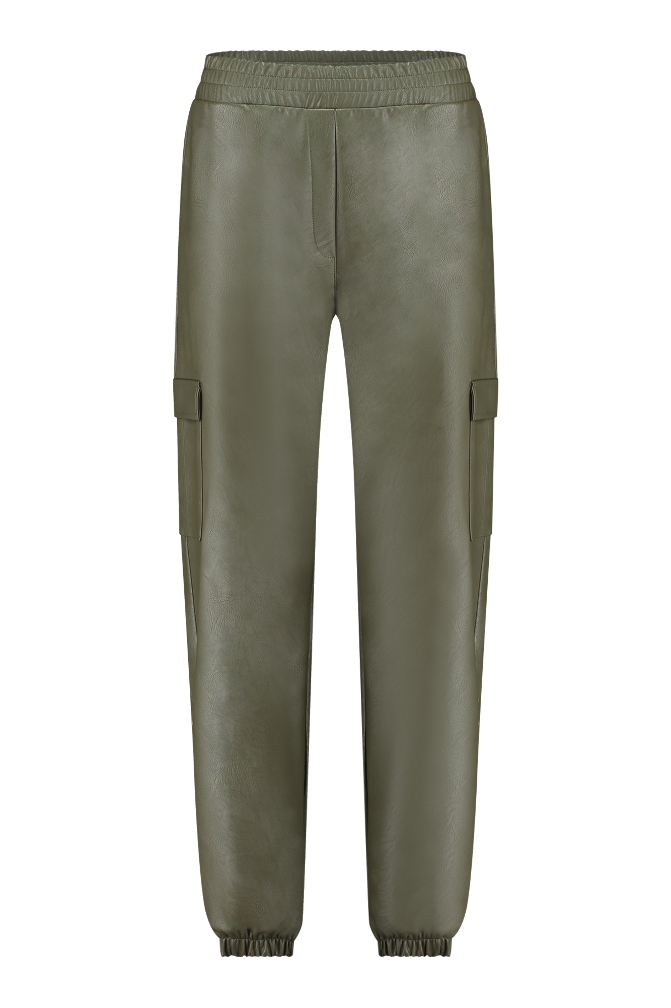 Studio Anneloes Evi leather cargo trousers Groen-1 1
