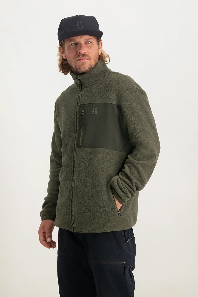 Casual heren fleece vest groen