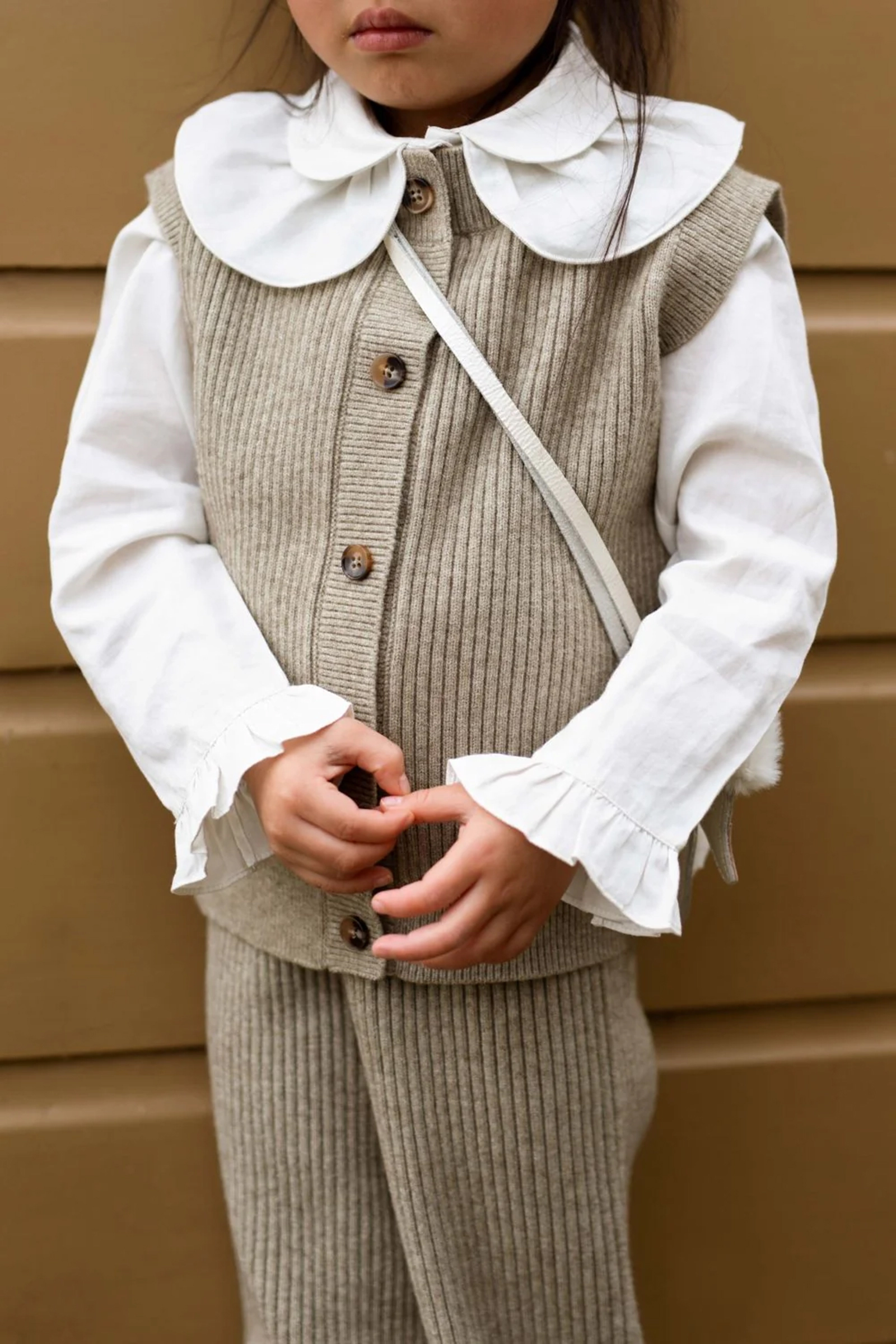 Meisjes vest bruin