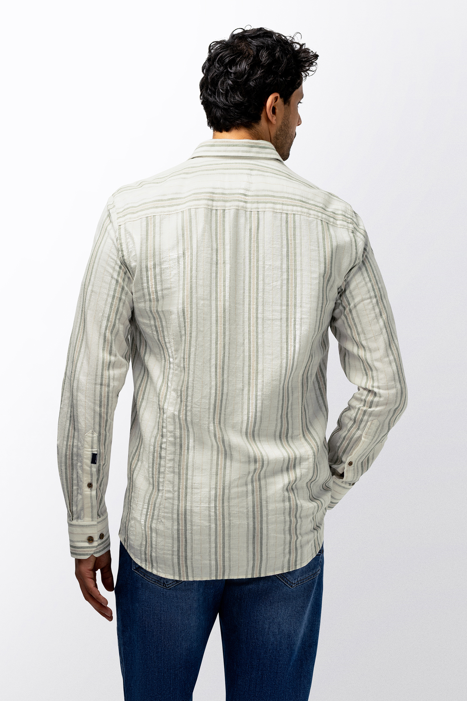 Heren overhemd lm casual wit