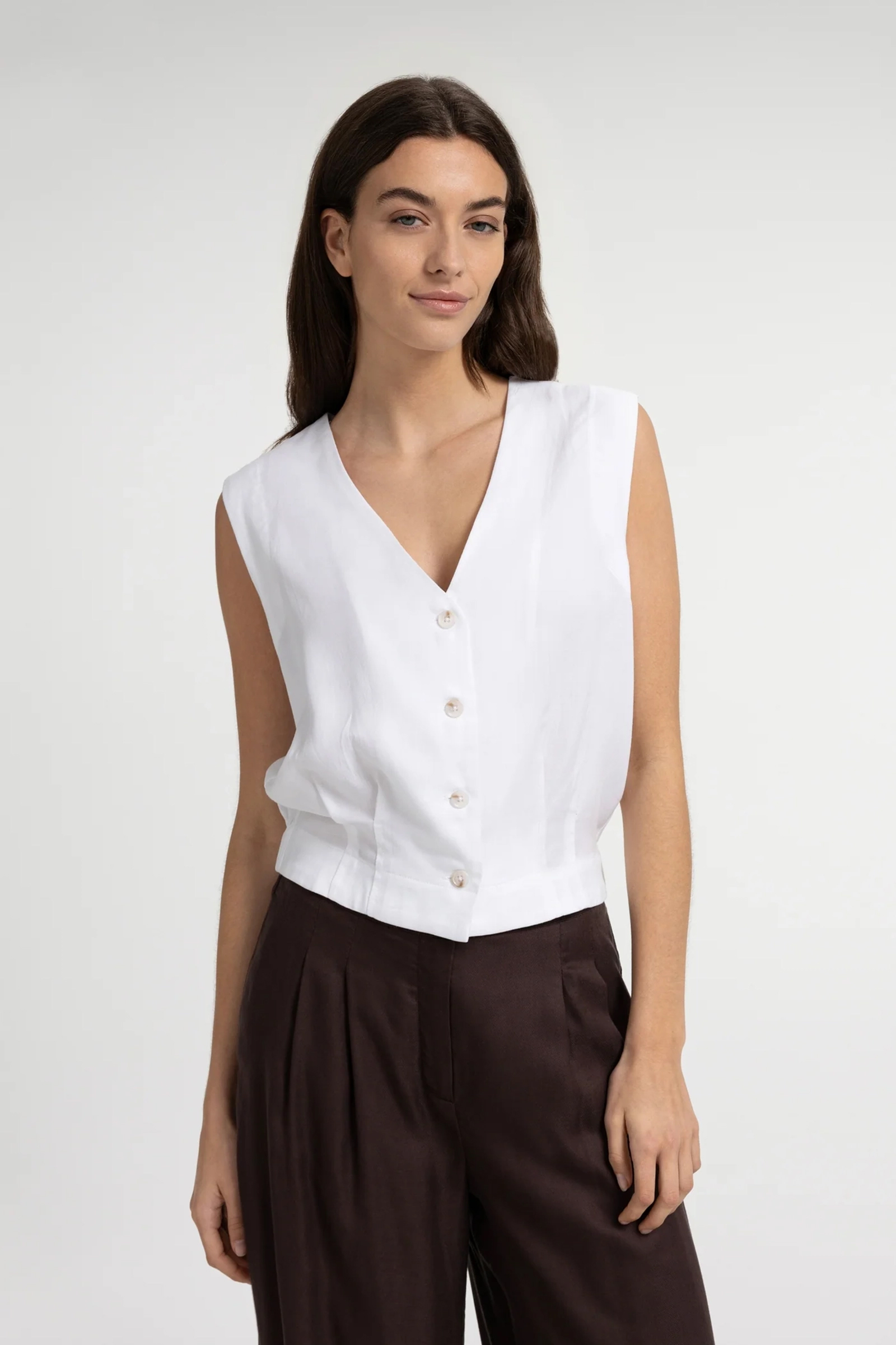 Dames blouse lange mouw wit