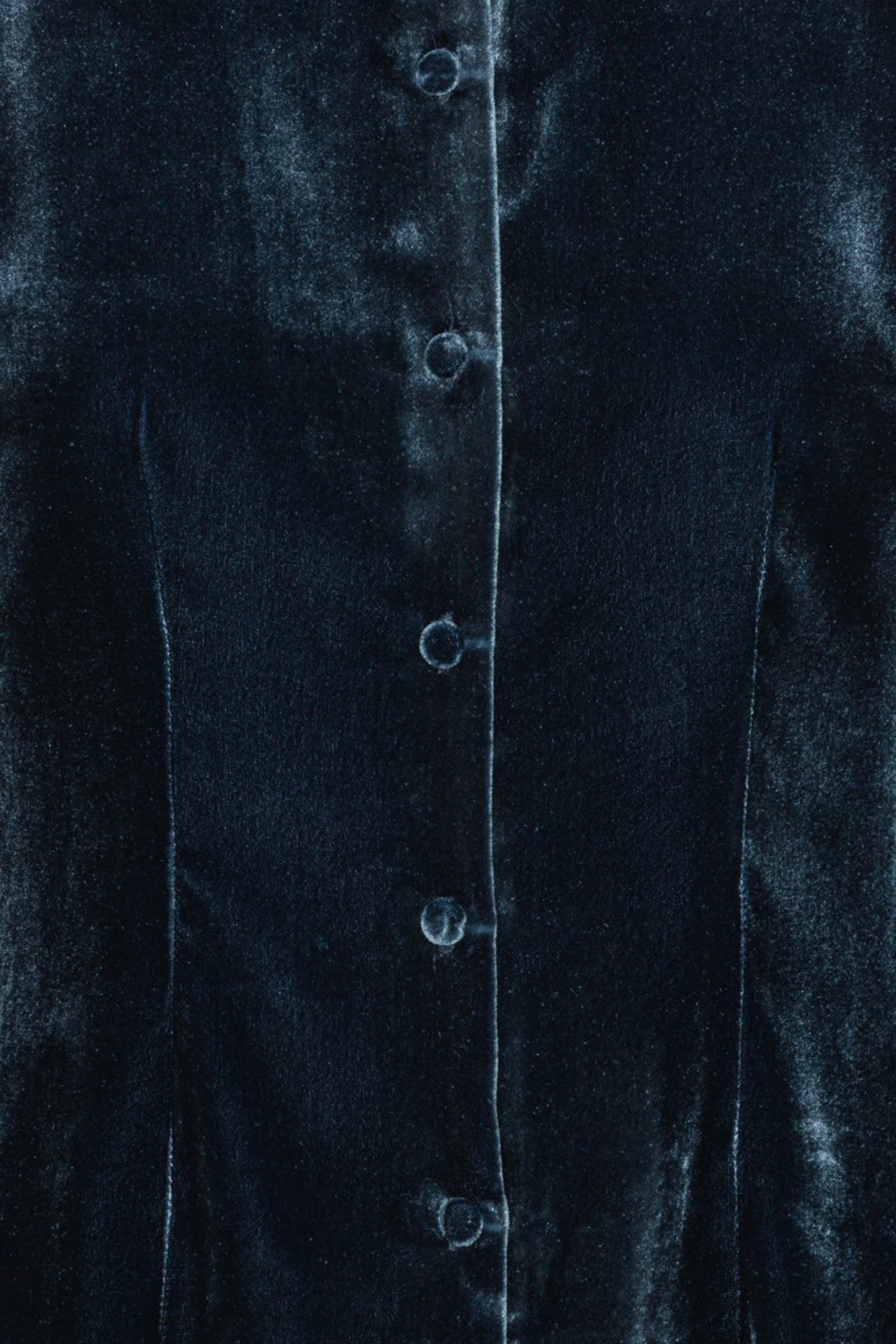 Dames blouse lange mouw blauw