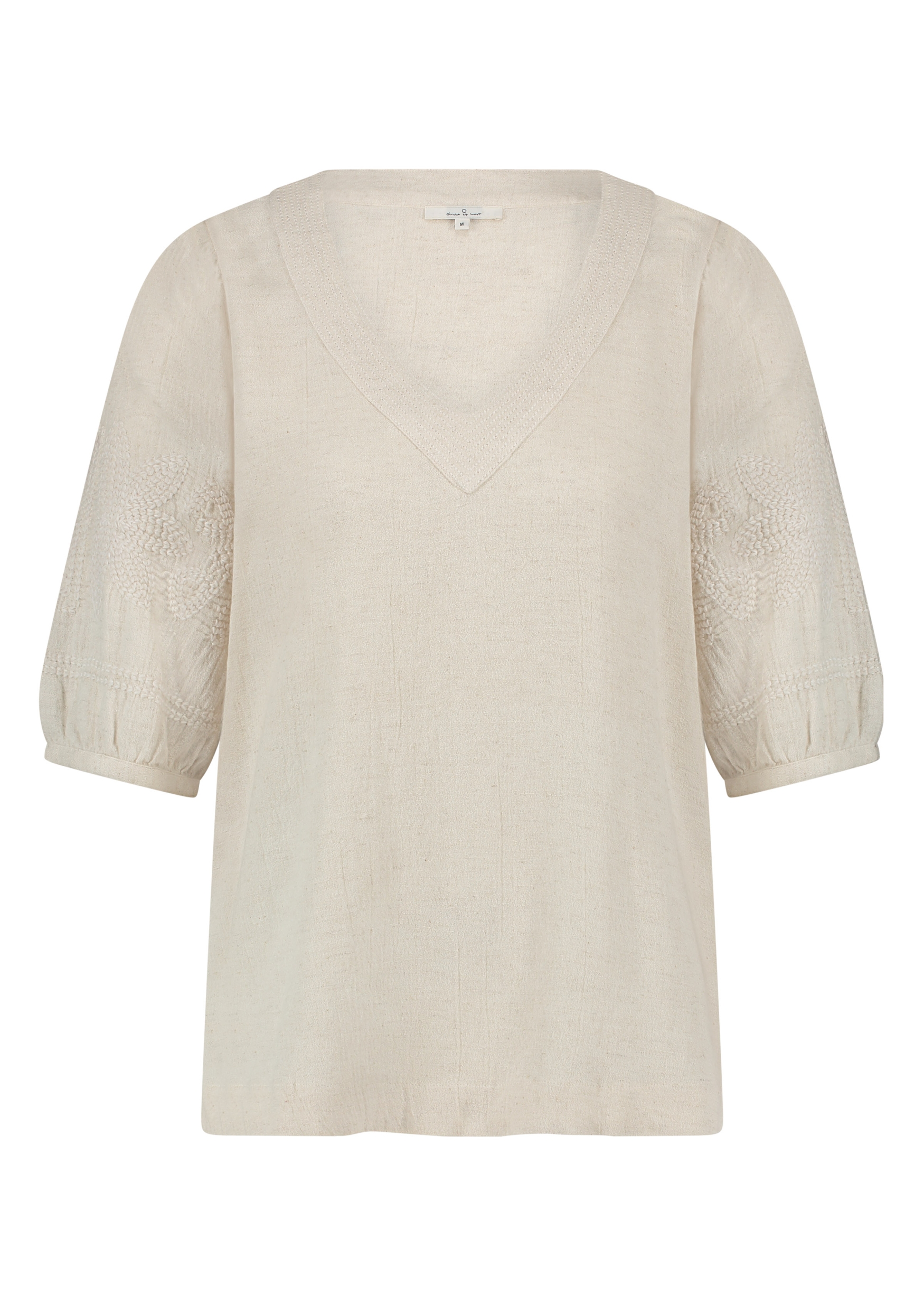 Dames blouse korte mouw ecru