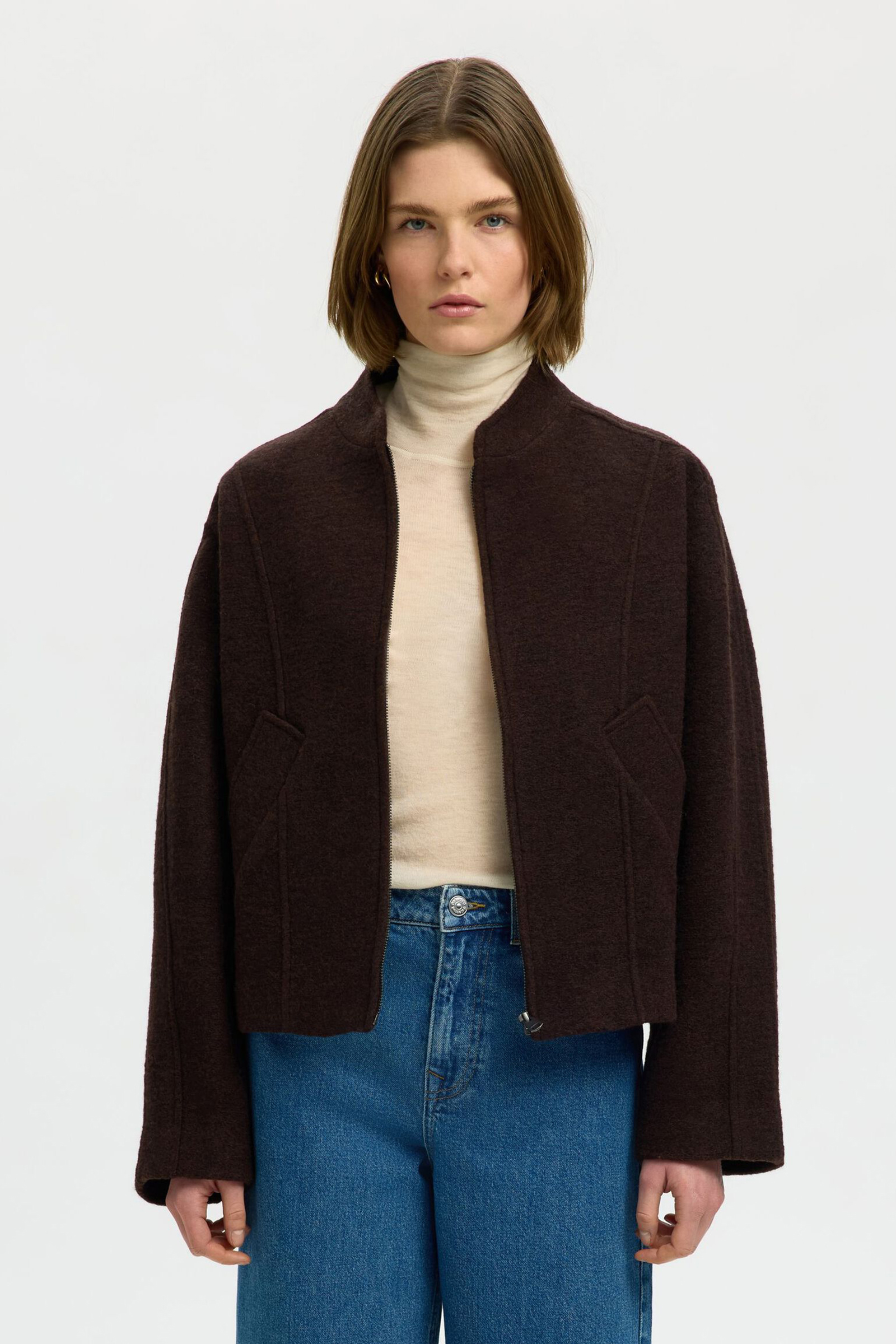 Dames blazer bruin