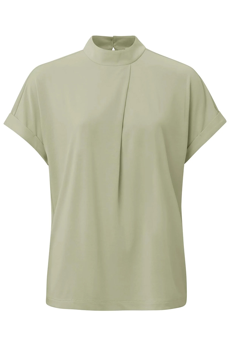 Yaya Top with pleat Groen-3 1
