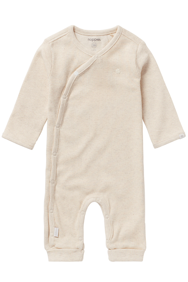 Noppies Baby U Playsuit LS Rib Nevis bruin/beige-1 1