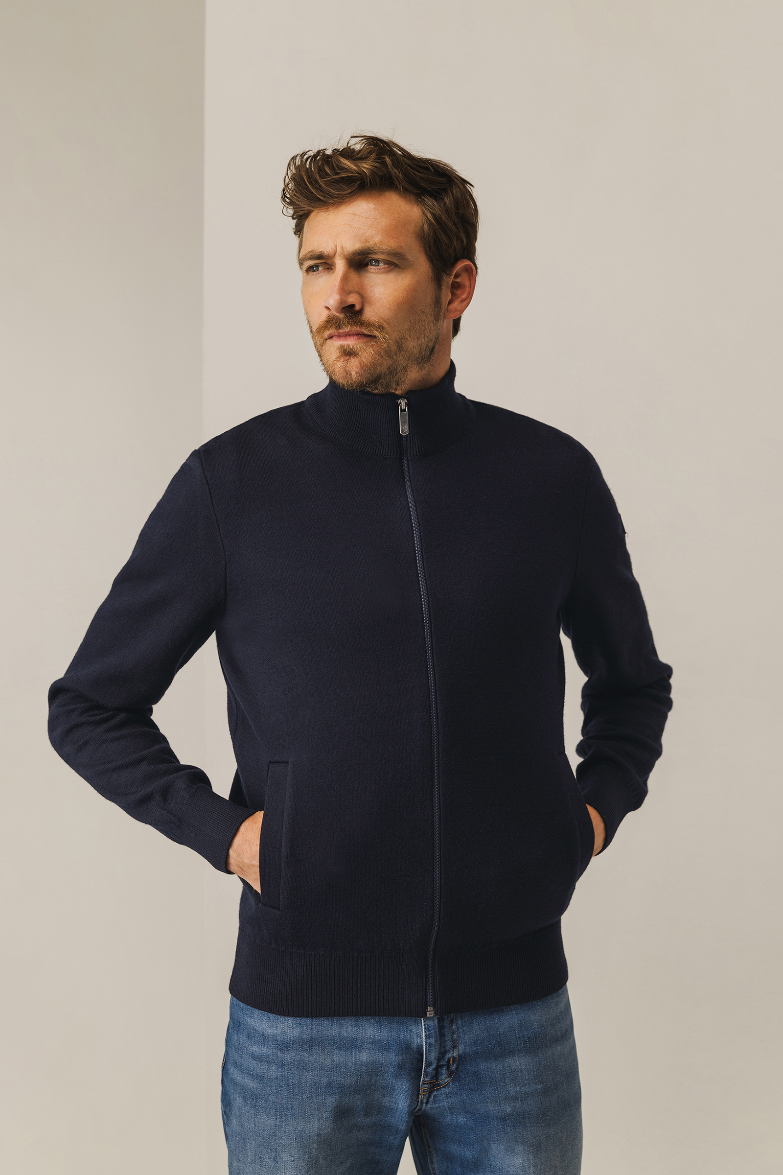 Heren vest blauw