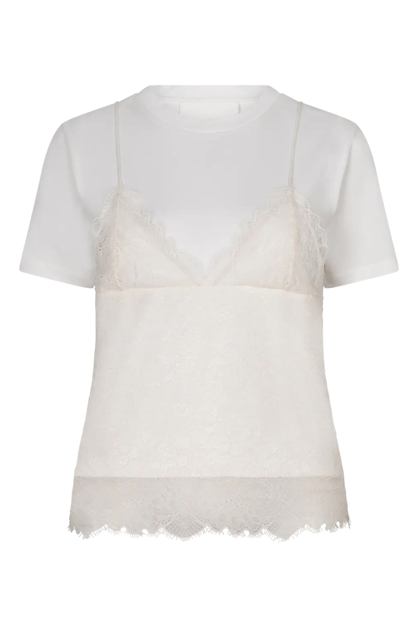 Dames t-shirt korte mouw ecru