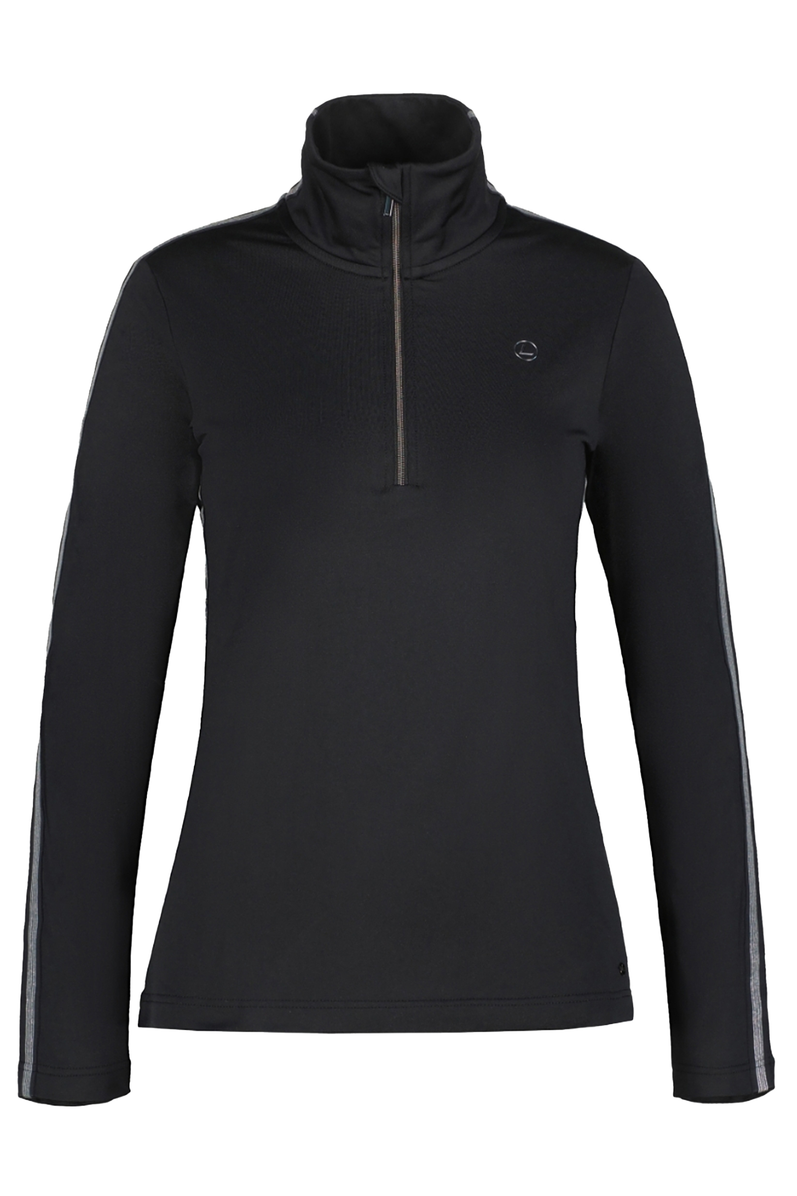 Wintersport dames pully+rits zwart