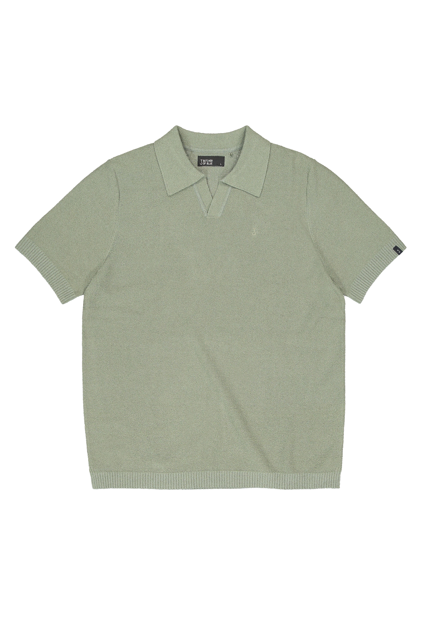 Butcher of Blue Boucle Knit Polo Groen-1 1