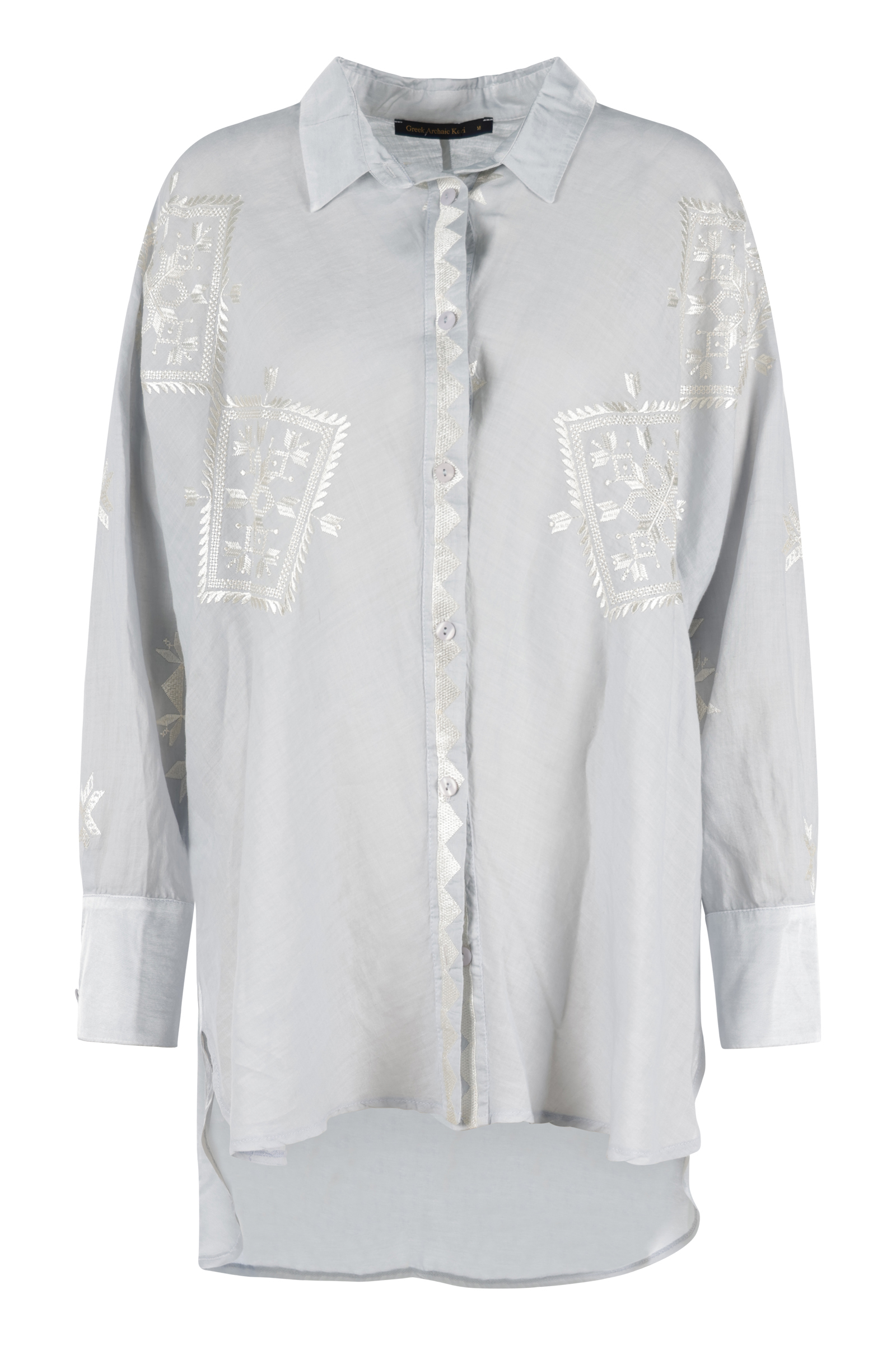 Dames blouse lange mouw grijs