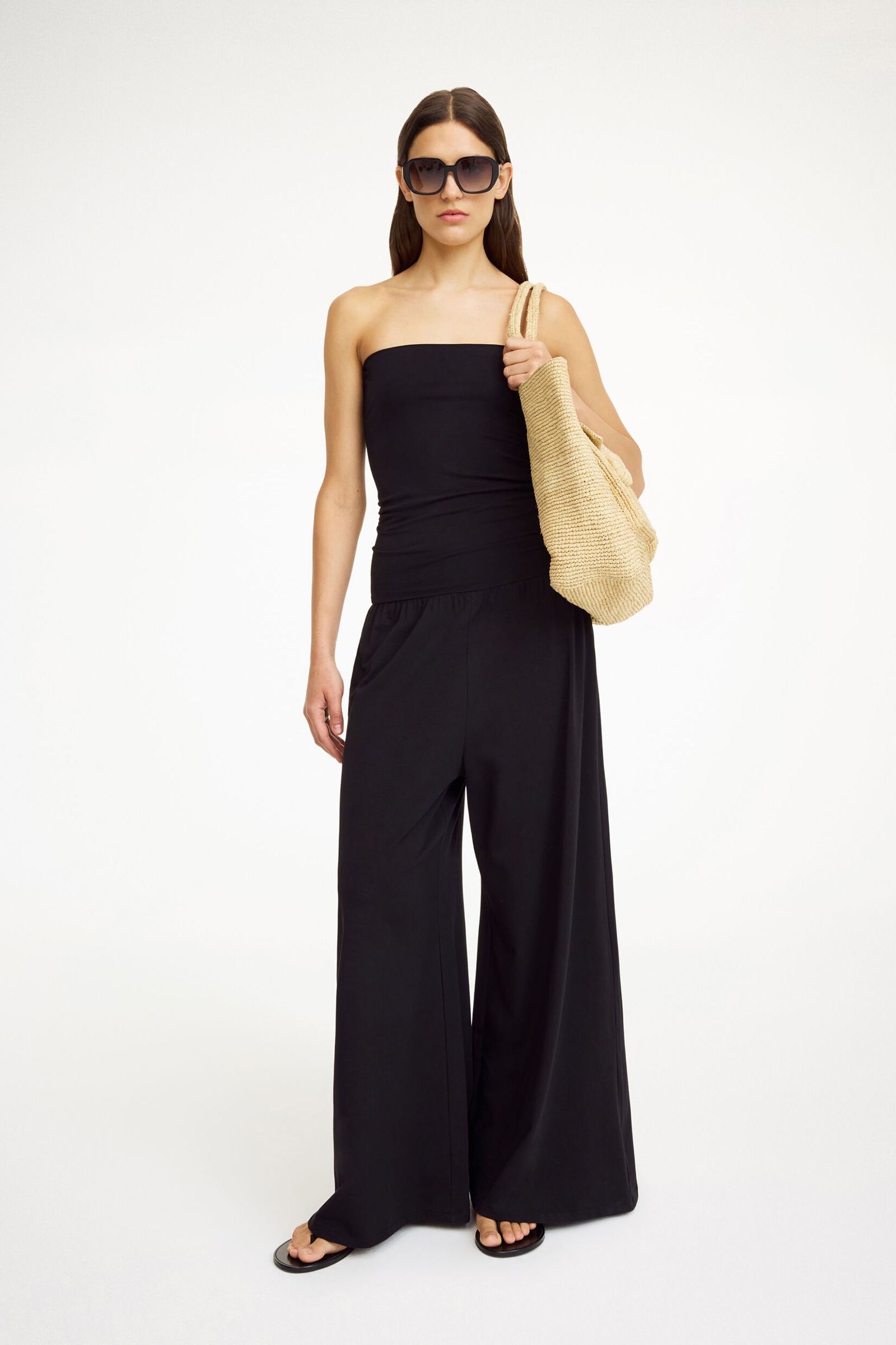 Dames jumpsuit/tuinbroek zwart