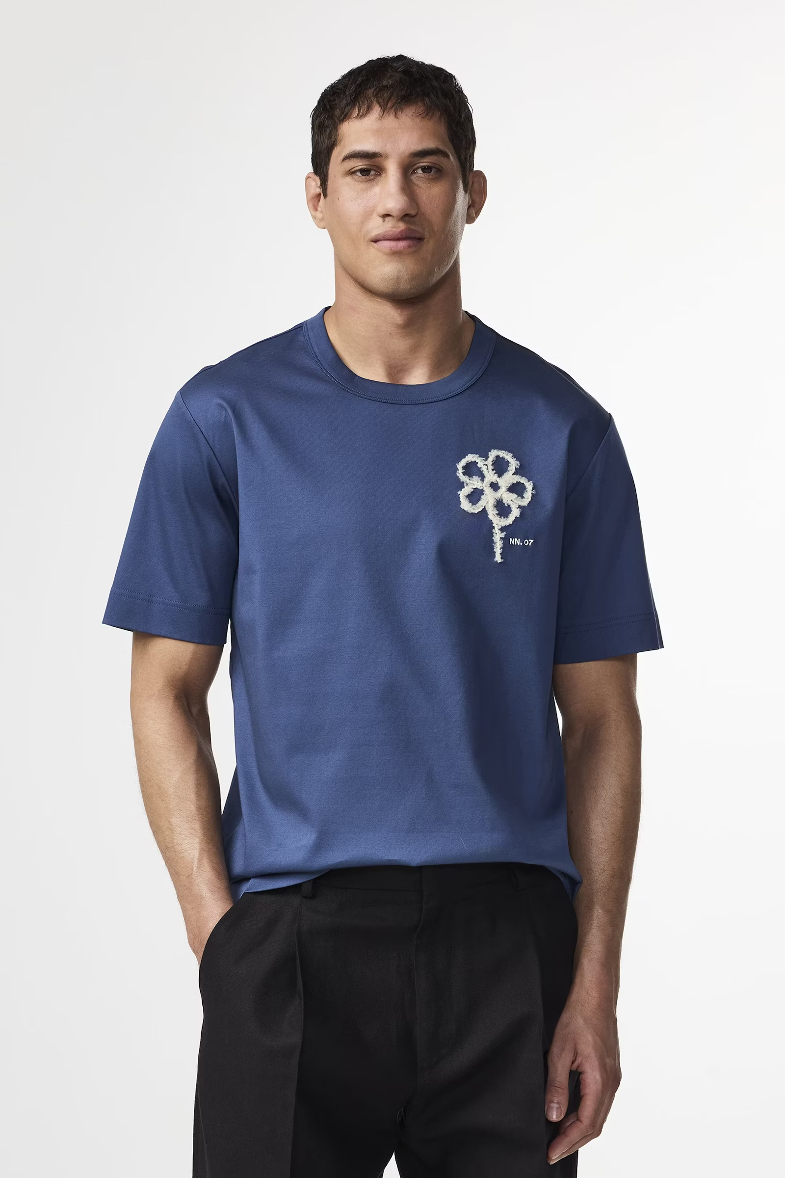 Heren t-shirt kortemouw blauw